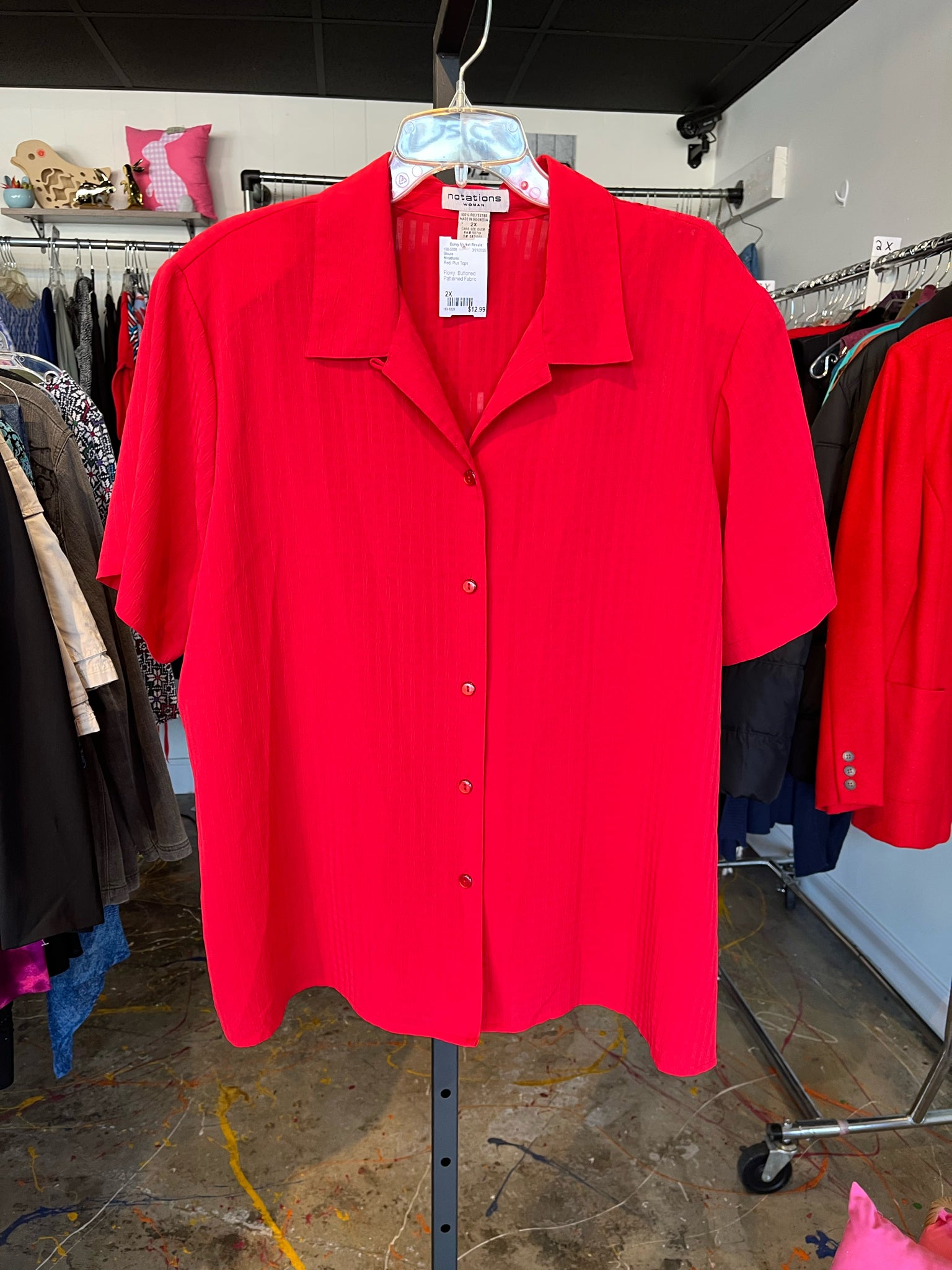 Size 2X Notations Blouse