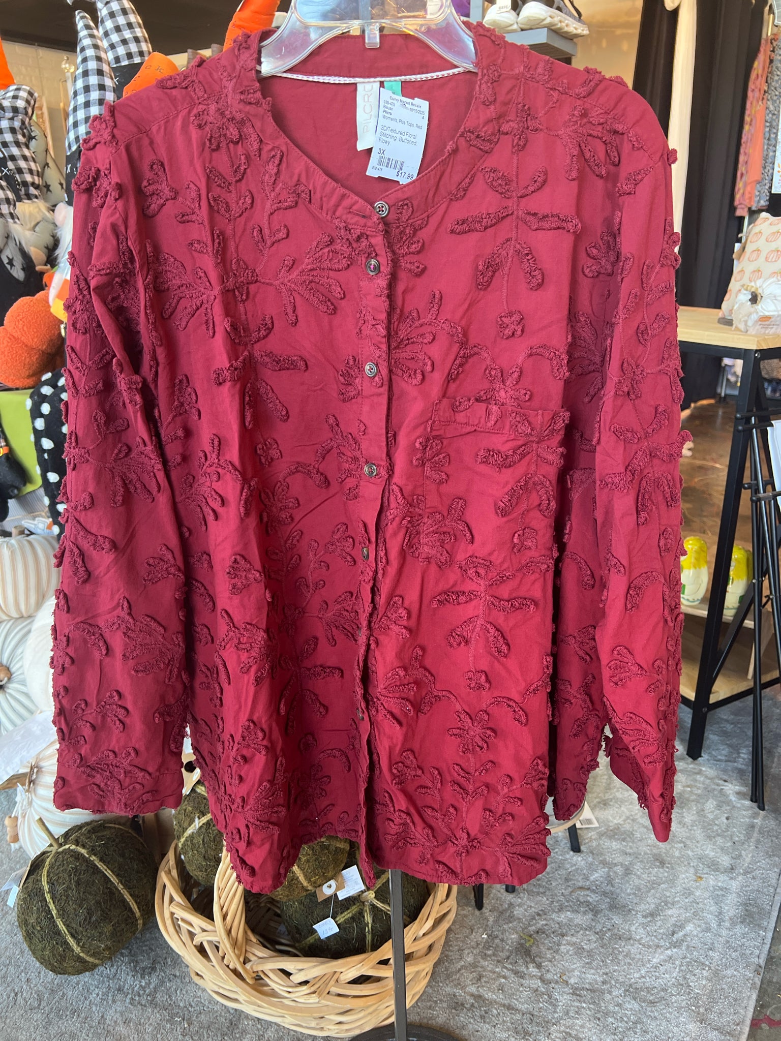 Pilcru Plus Tops Size 3X Blouse