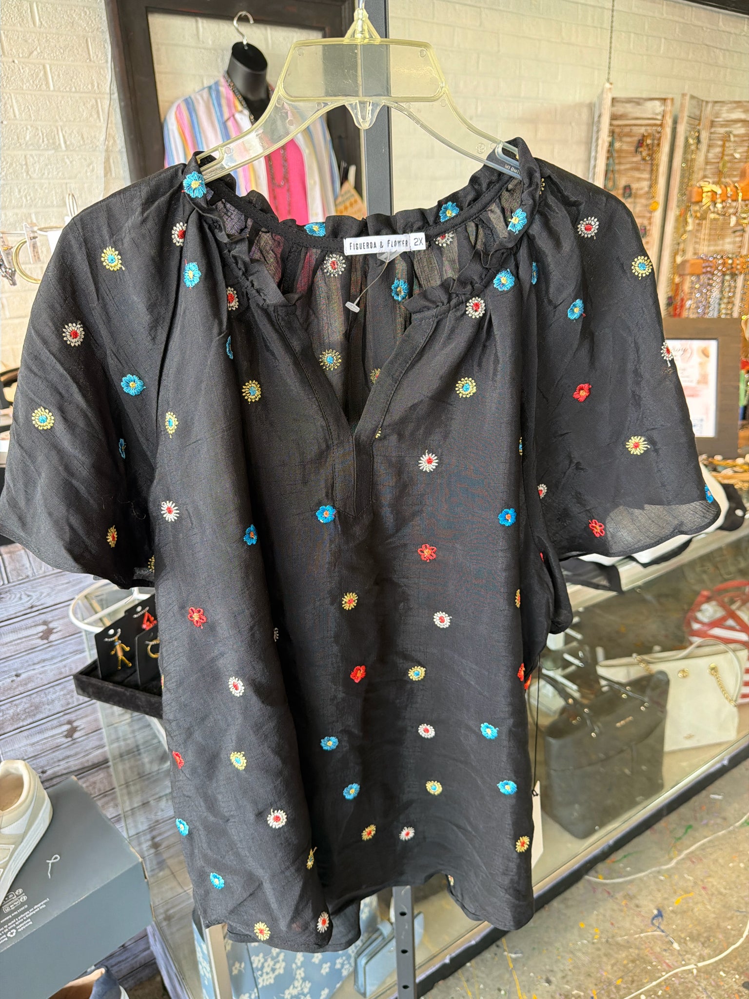 FiguercaEflower Plus Tops Size 2X Blouse