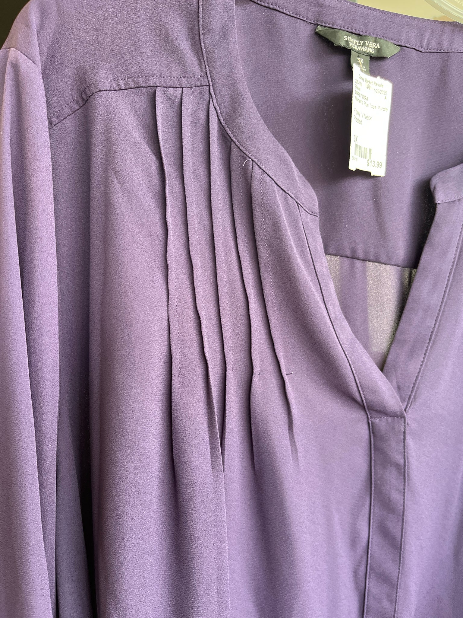 SIMPLY VERA Plus Tops Size 3X Blouse