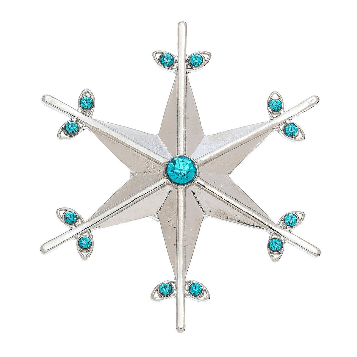Sale - Holiday Christmas Crystal Magnet Snowflake Brooch