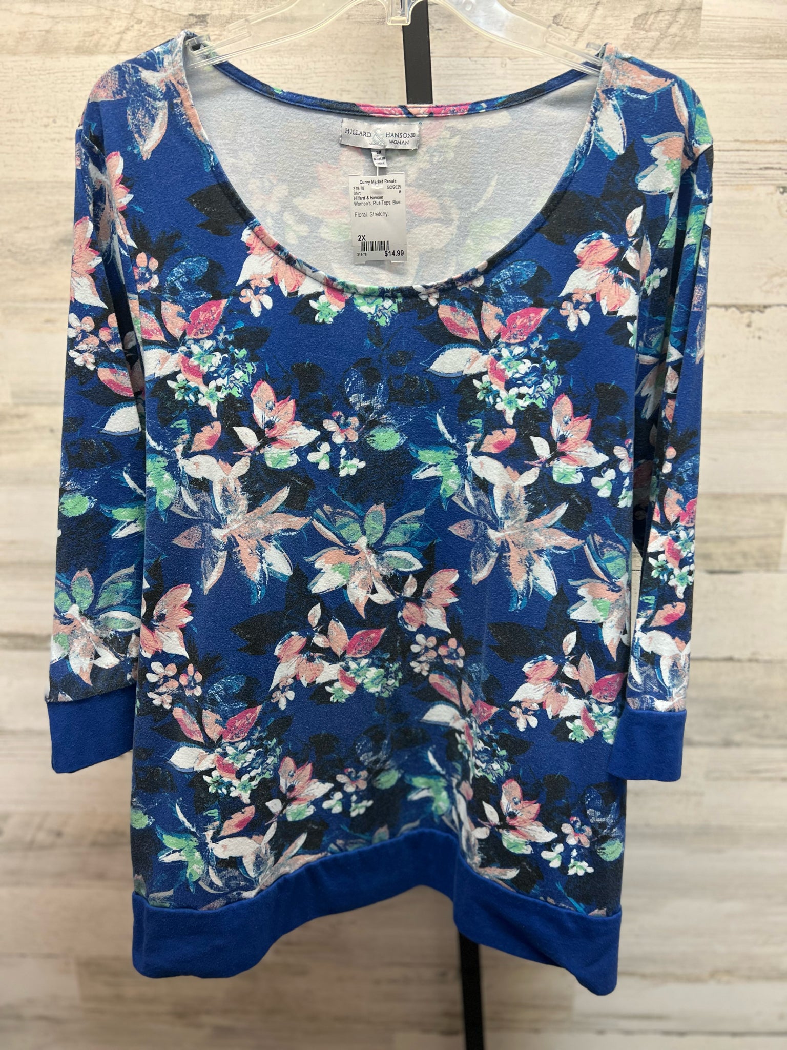 Hillard & Hanson Plus Tops Size 2X Shirt