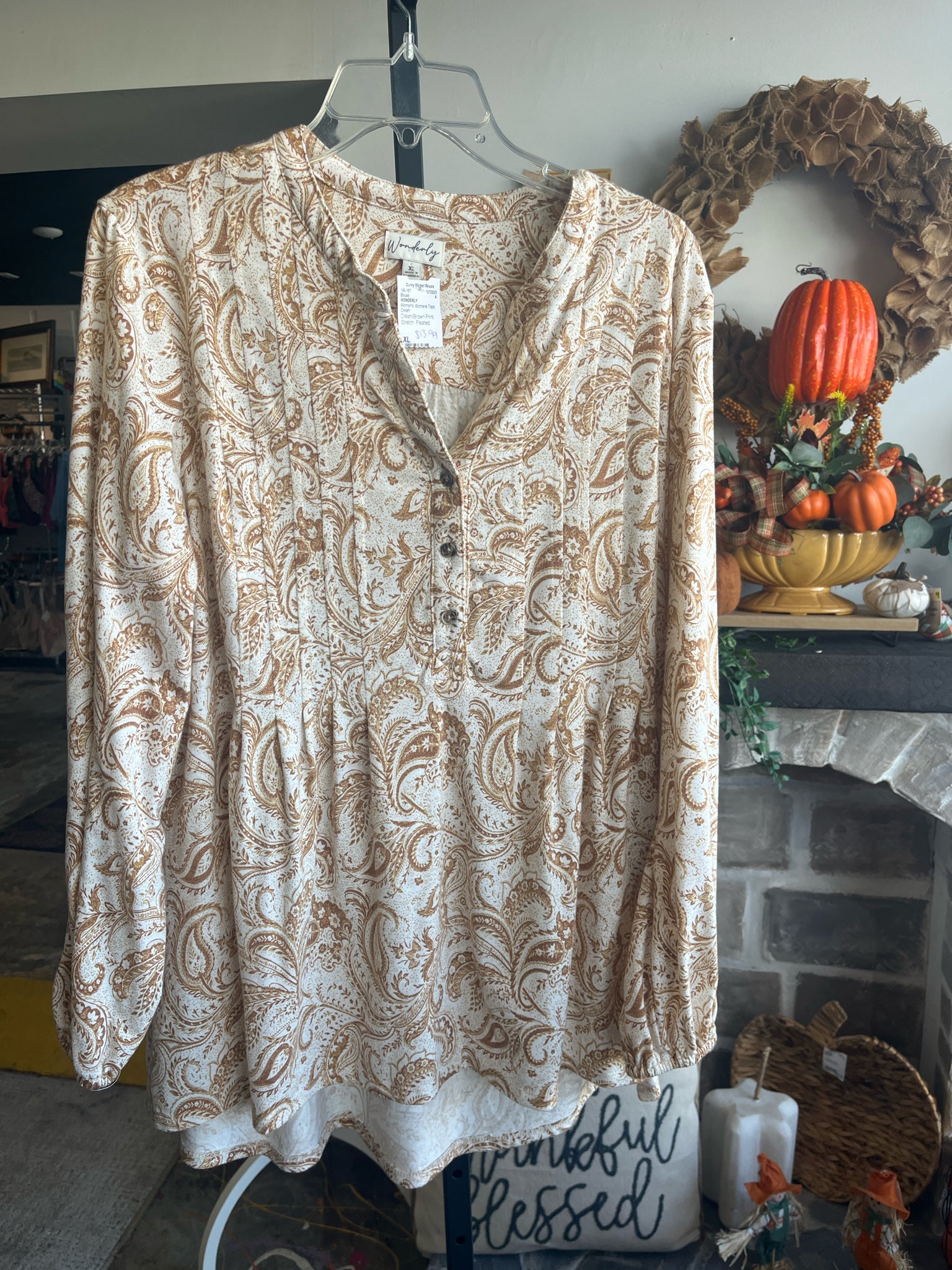 WONDERLY Womens Tops Size XL Blouse