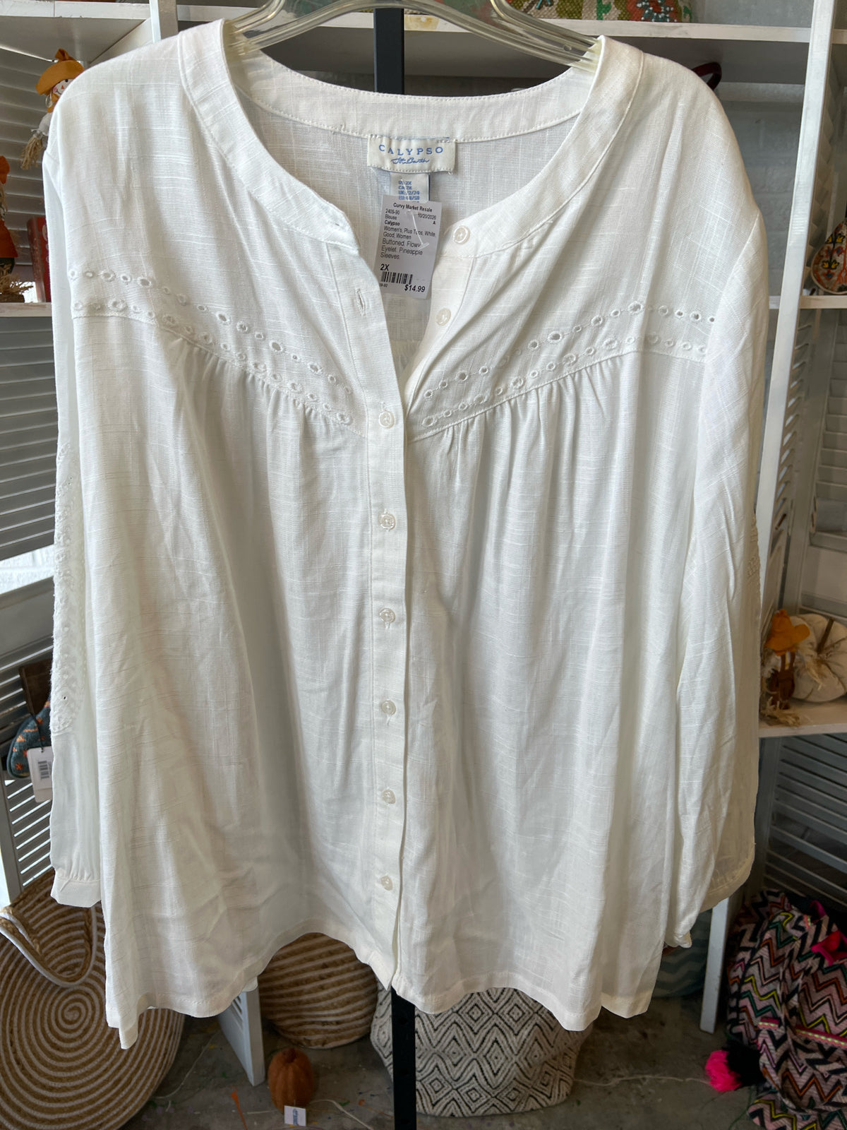 Calypso Plus Tops Size 2X Blouse