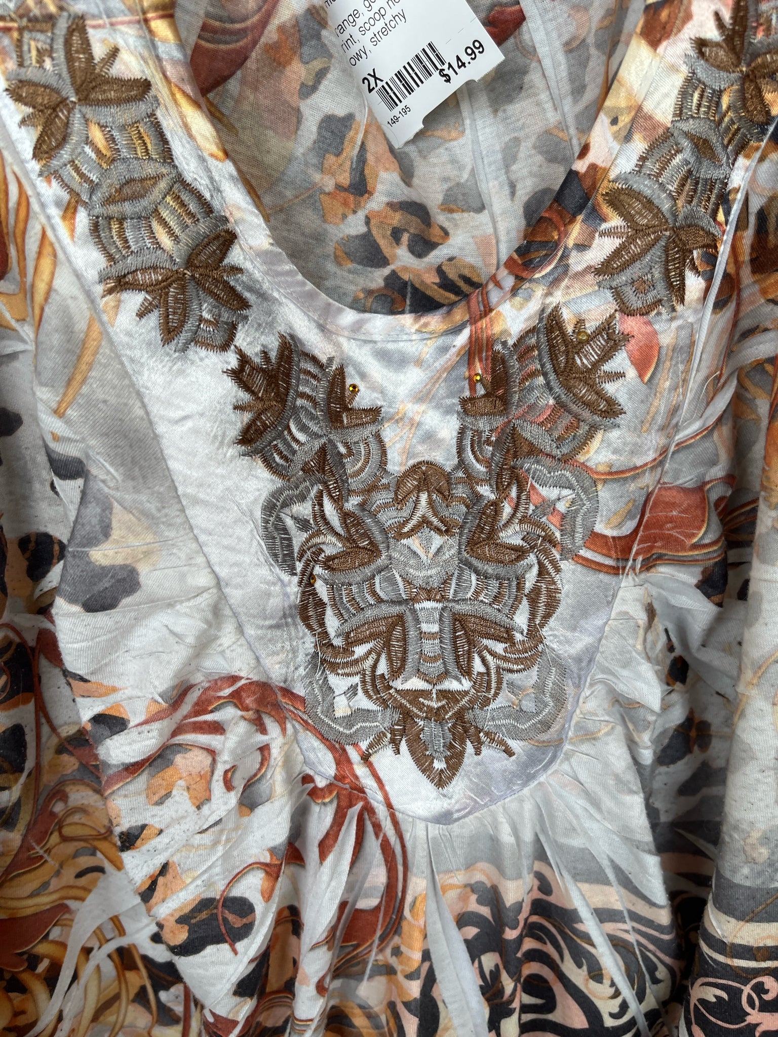 ONE WORLD Plus Bottoms Size 2X Blouse