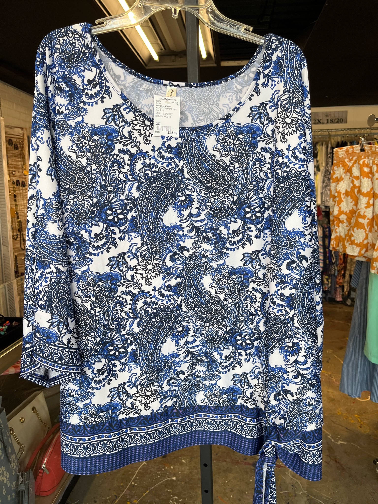 Perseption Women Womens Tops Size 3X Blouse
