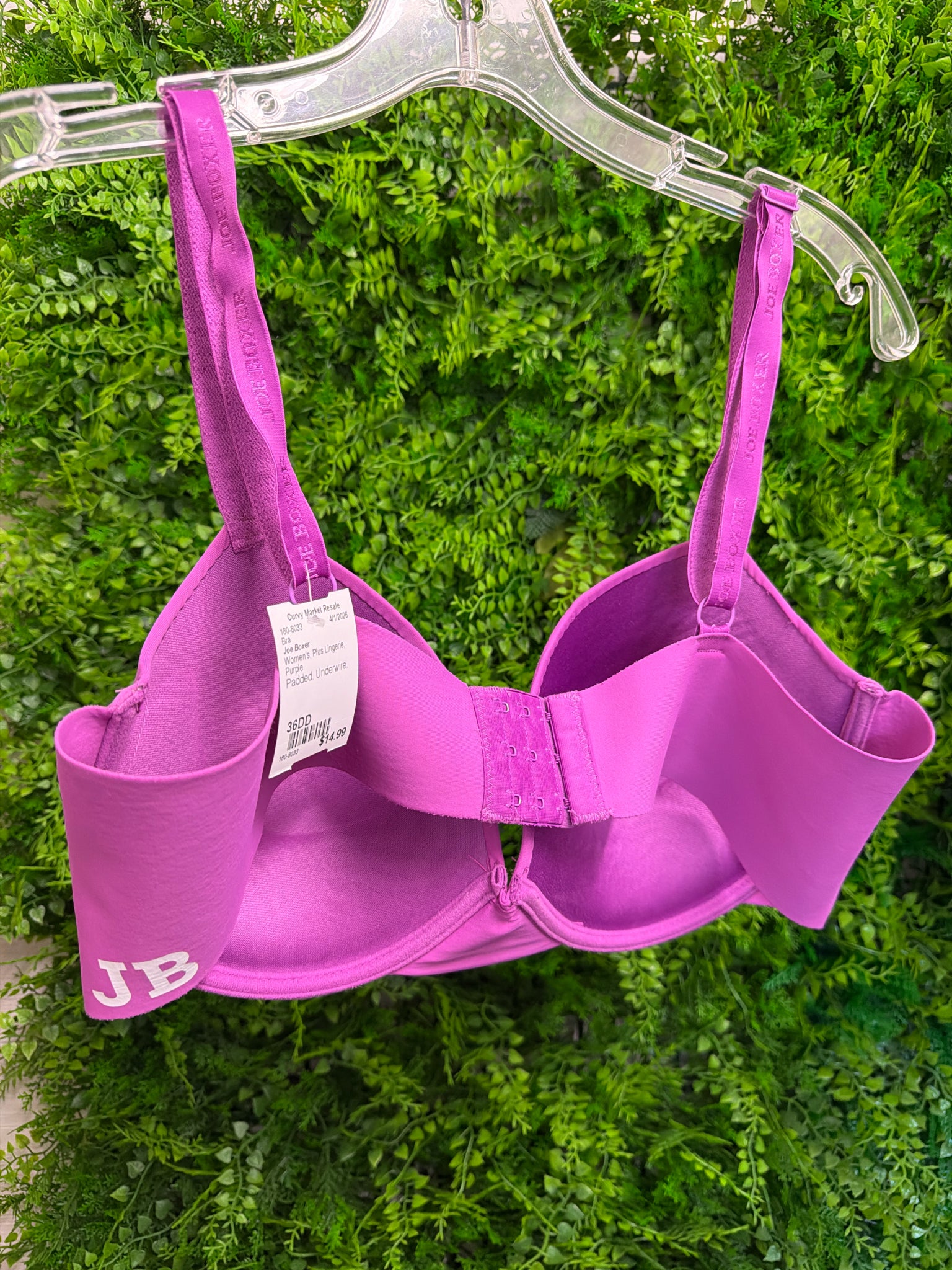 Joe Boxer Plus Lingerie Size 36DD Bra