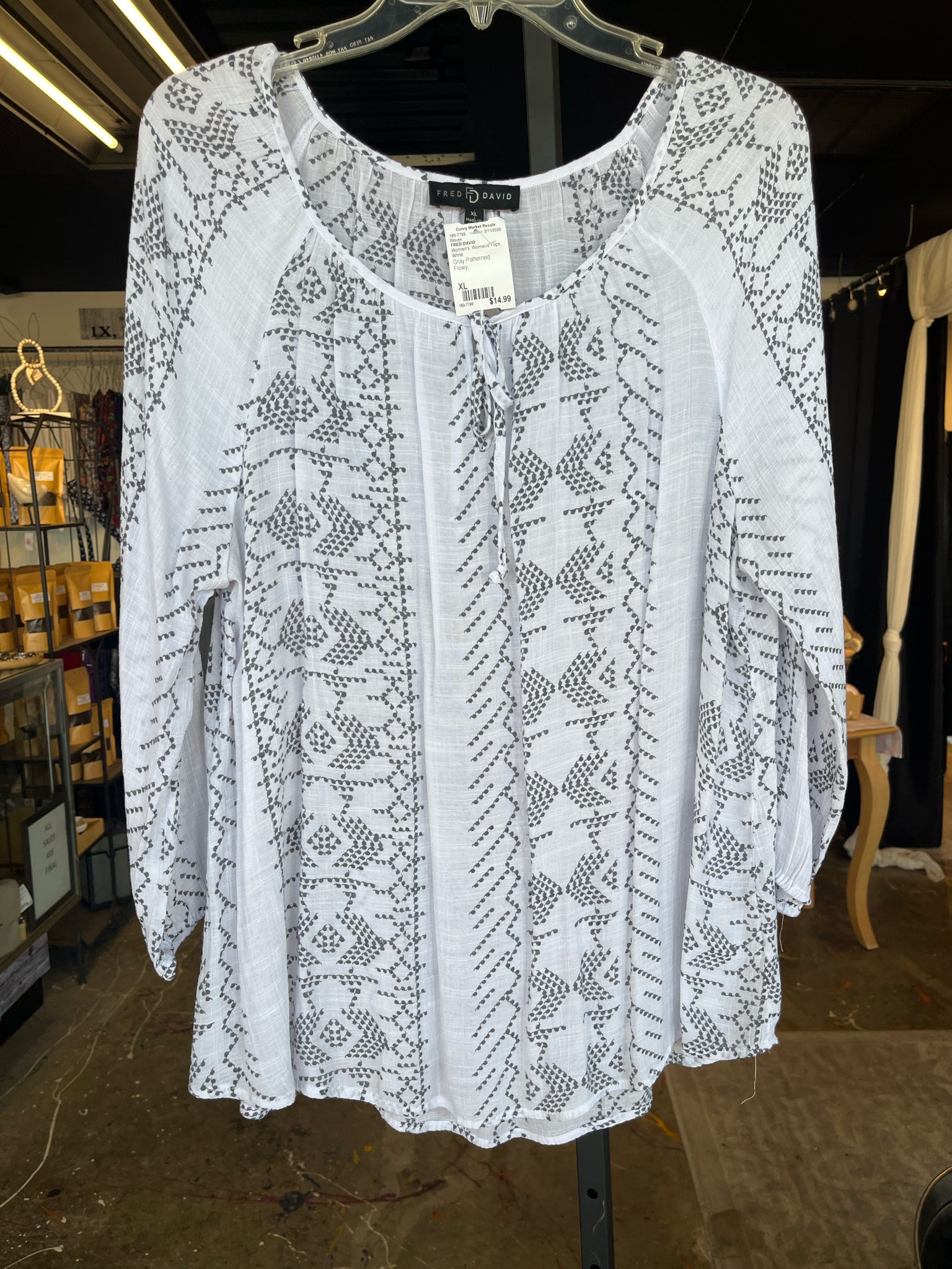 FRED DAVID Womens Tops Size XL Blouse