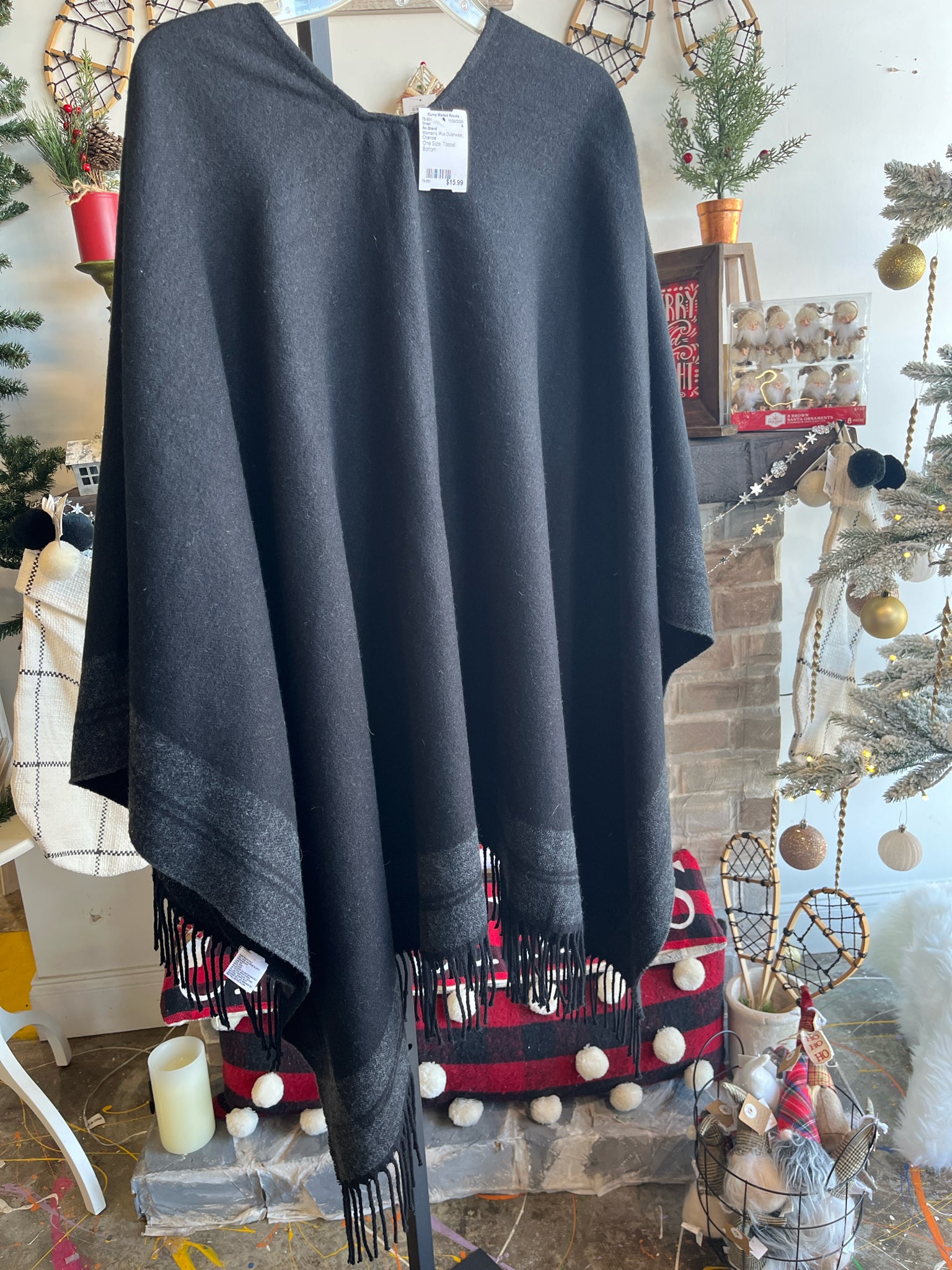 No Brand Charcoal Shawl