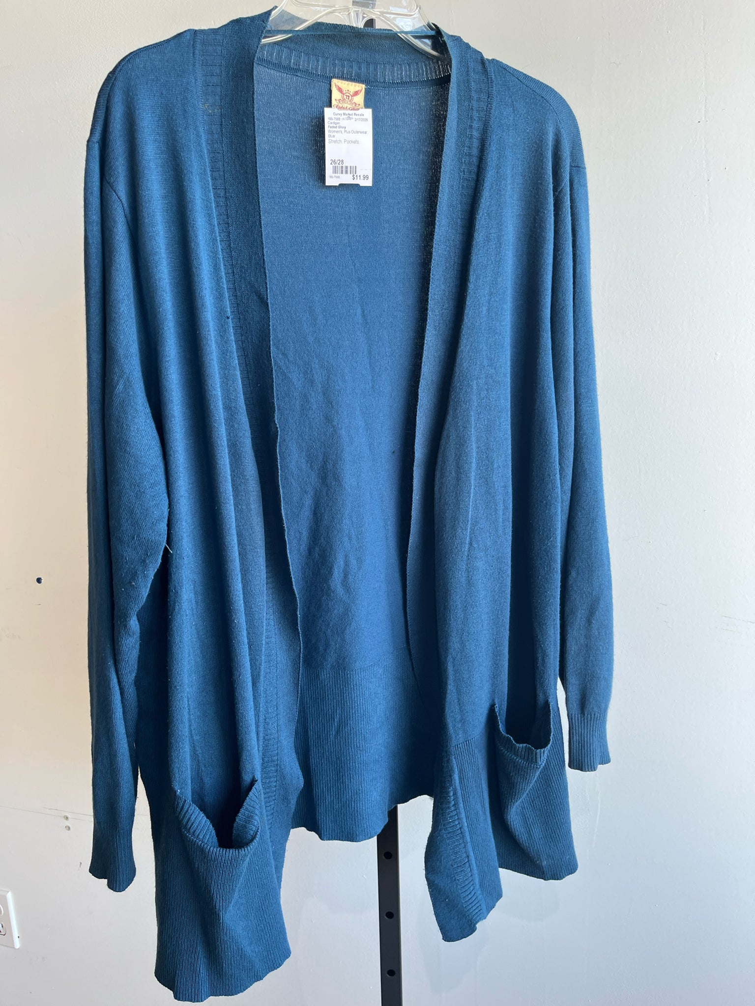 Faded Glory Plus Outerwear Size 26/28 Cardigan