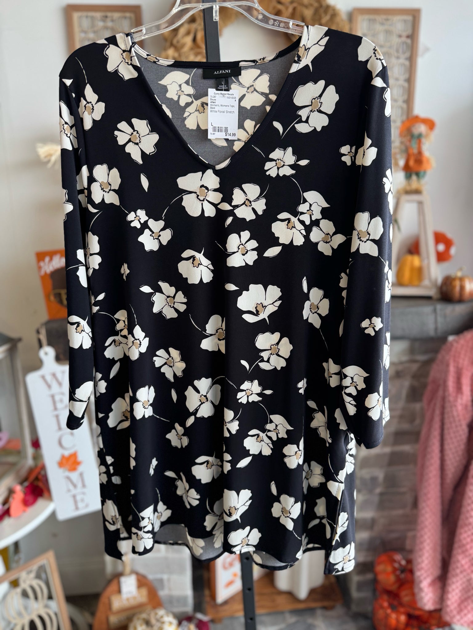 Alfani Womens Tops Size L Blouse