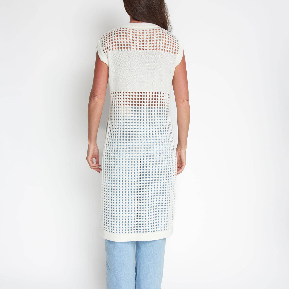 SALE - Azalea Sleeveless Longline Crochet Sweater