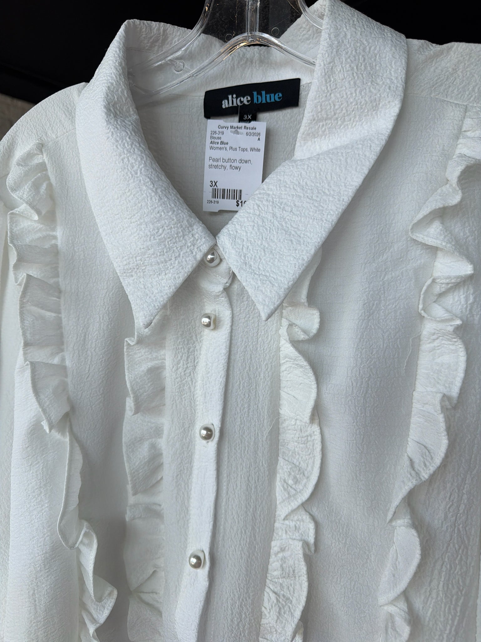 Alice Blue Plus Tops Size 3X Blouse