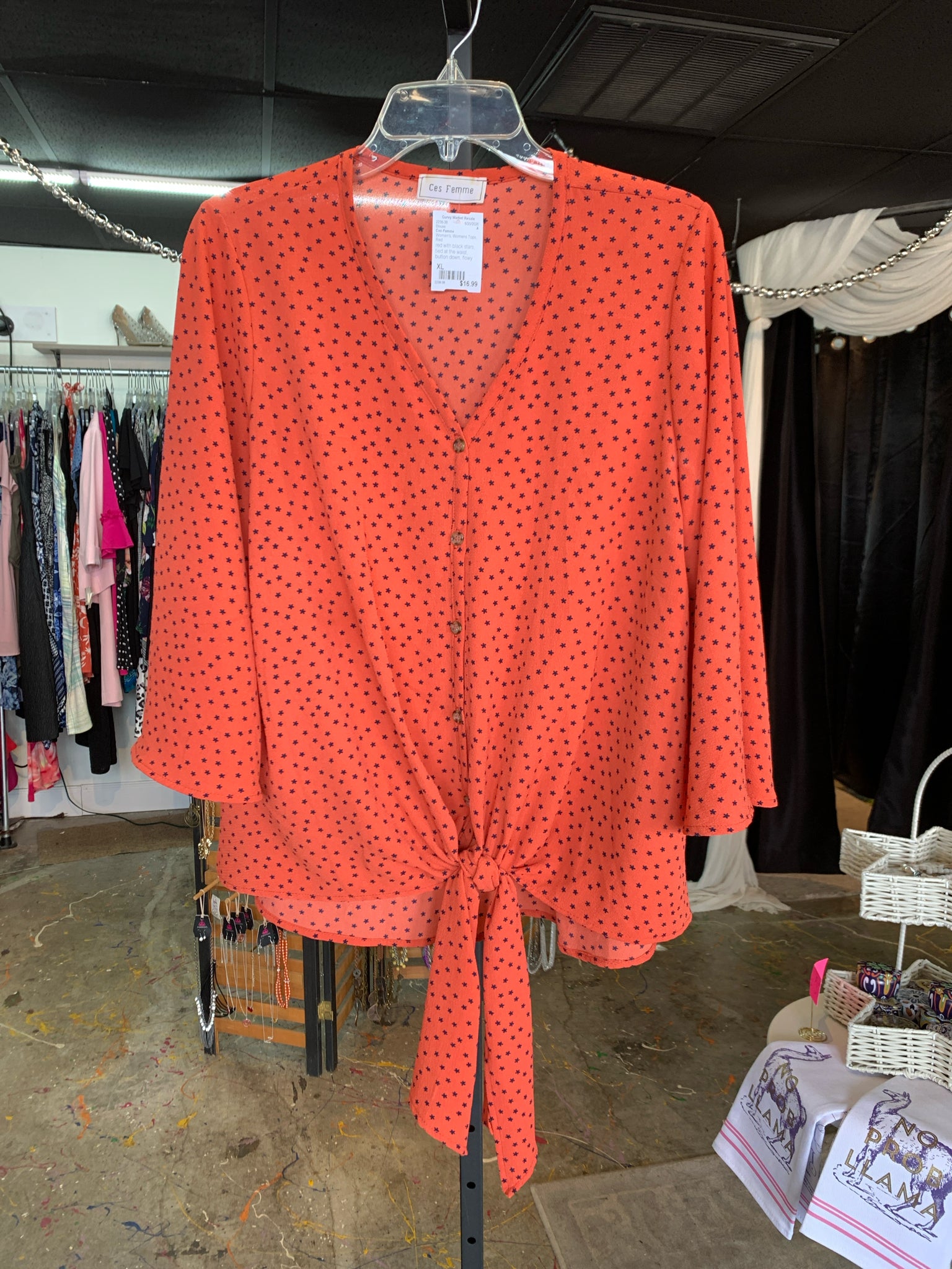 Ces Femme Womens Tops Size XL Blouse