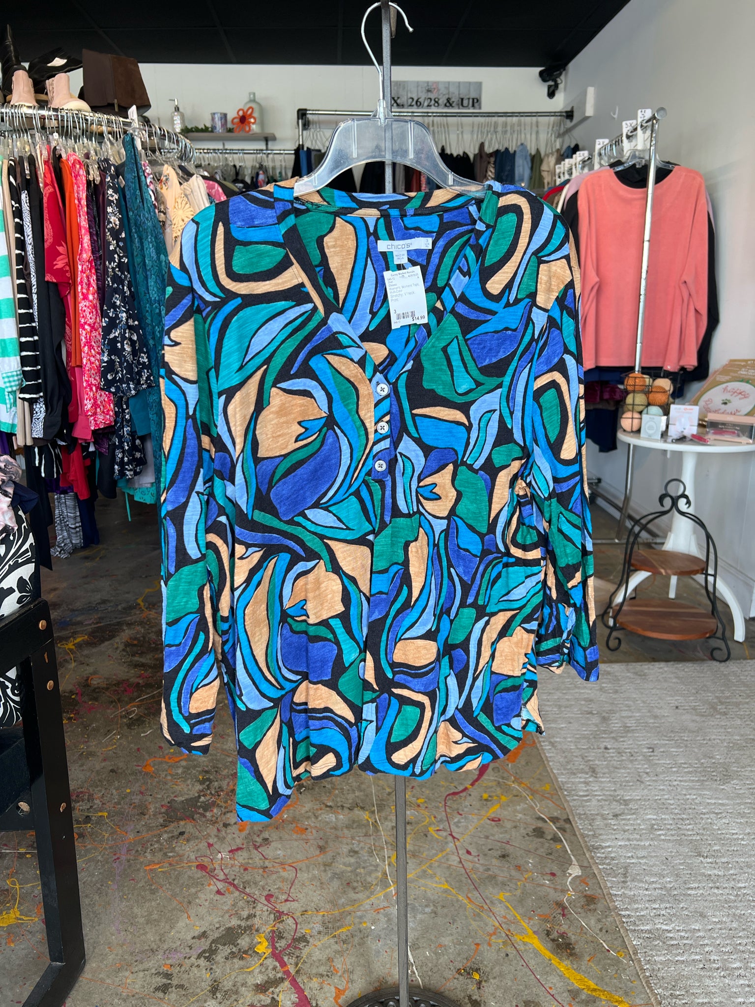 Chicos Womens Tops Size 3 Shirt