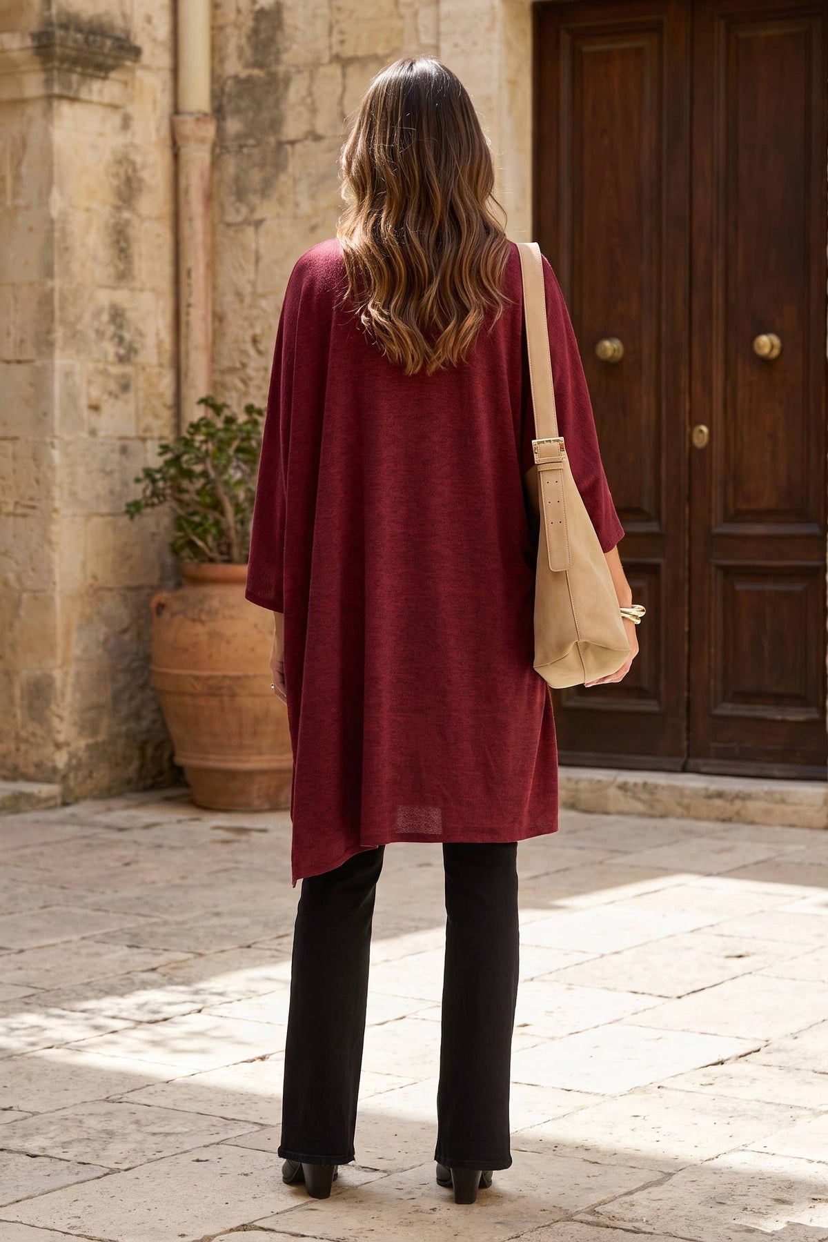 Flowy Draped Poncho Top