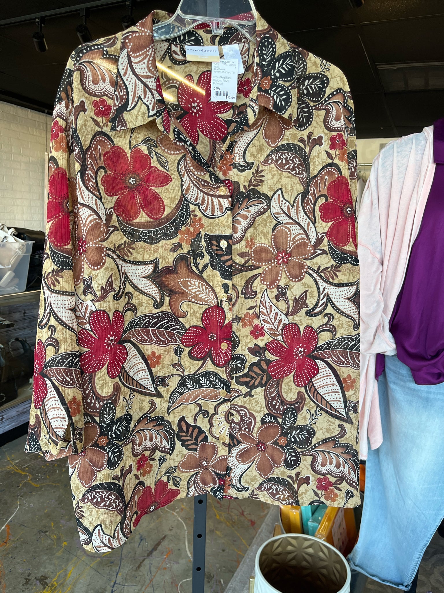 Alfred Dunner Plus Tops Size 22W Blouse