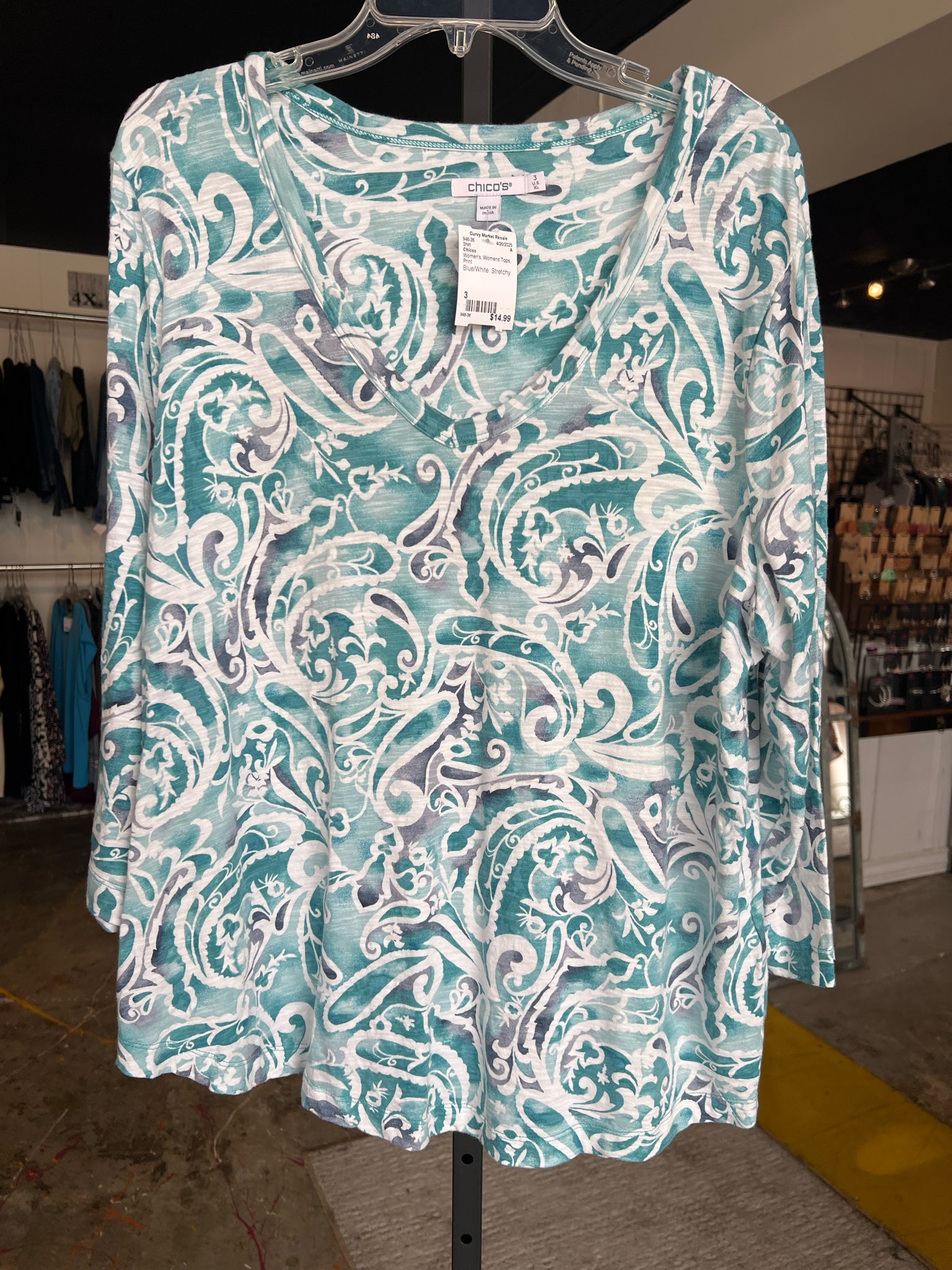 Chicos Womens Tops Size 3 Shirt