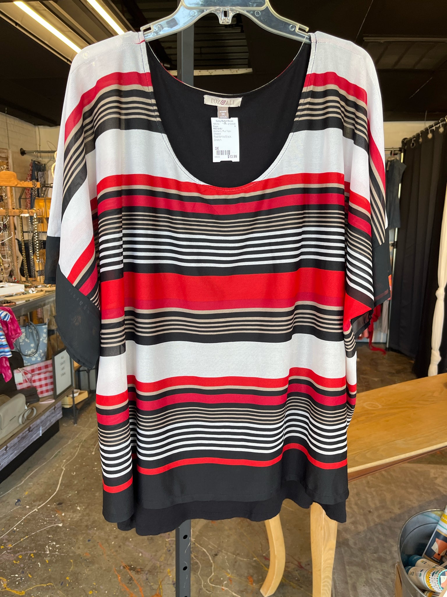 ROZ & ALI Plus Tops Size 3X Blouse