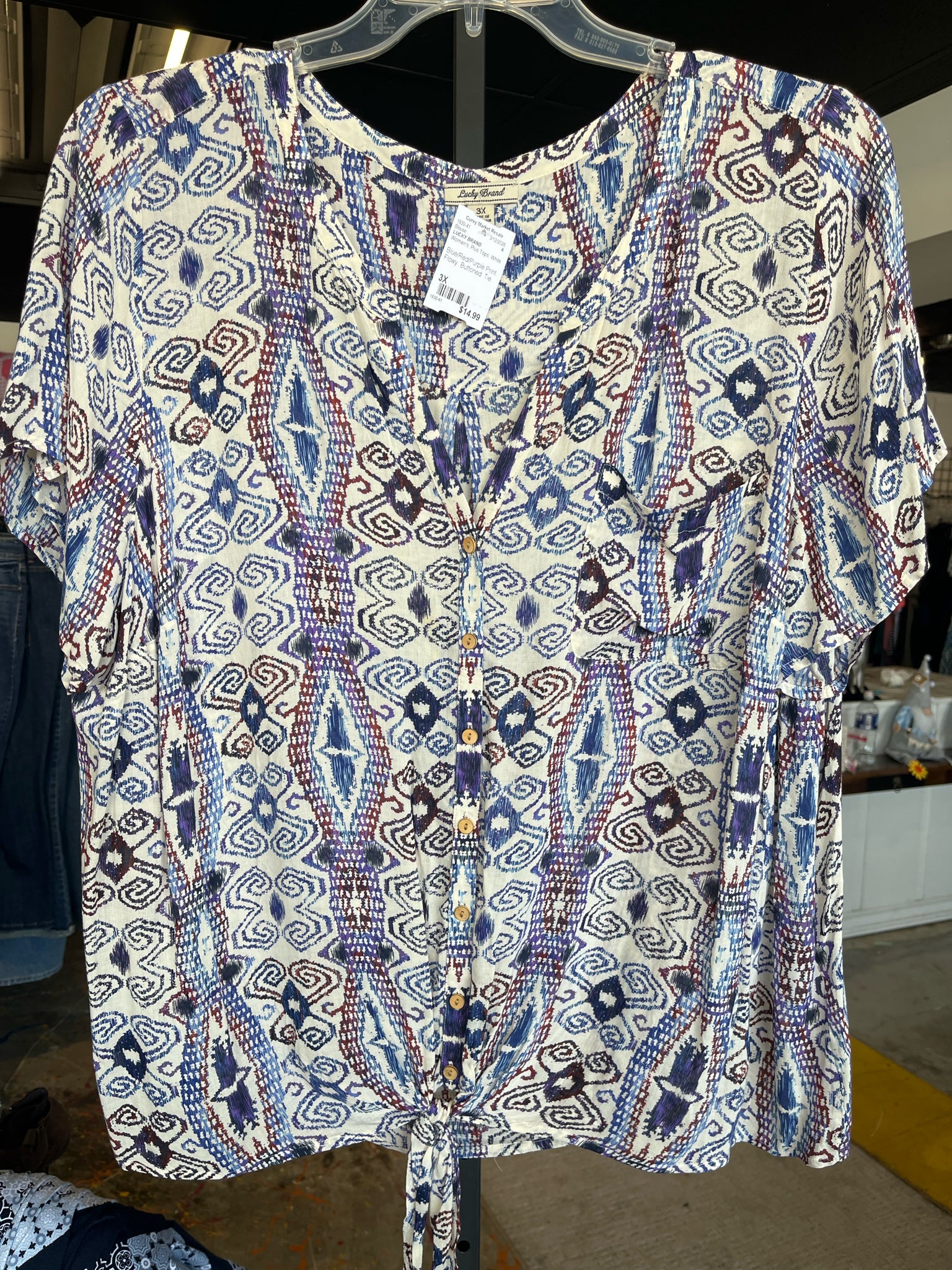 LUCKY BRAND Plus Tops Size 3X Blouse