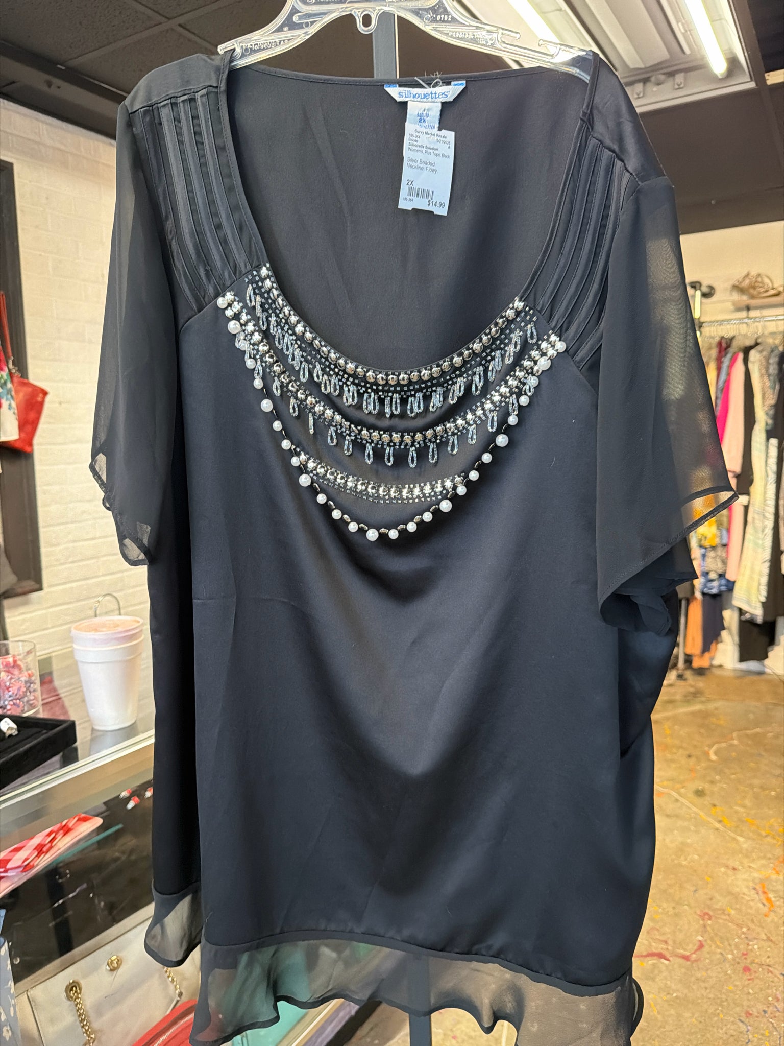 Silhouette Solution Plus Tops Size 2X Blouse