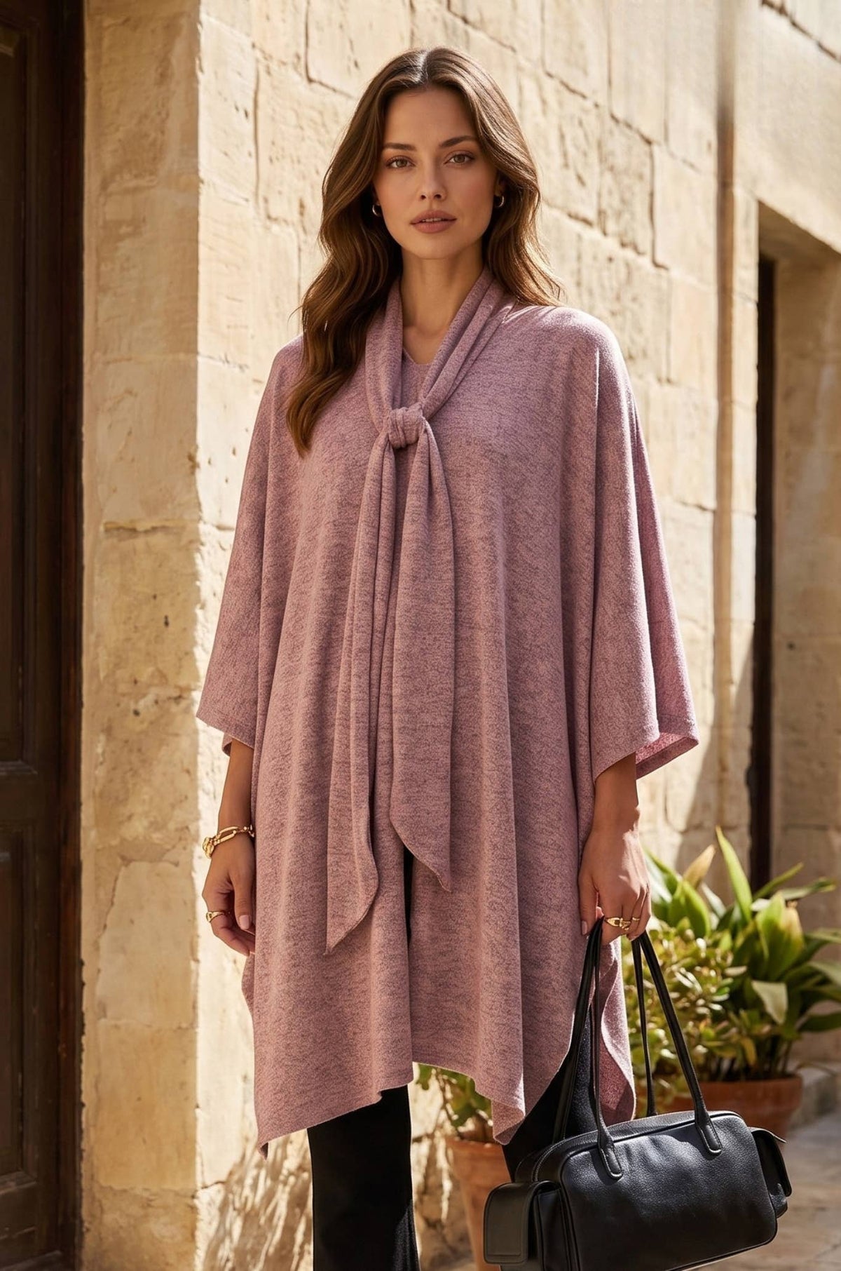 Flowy Draped Poncho Top