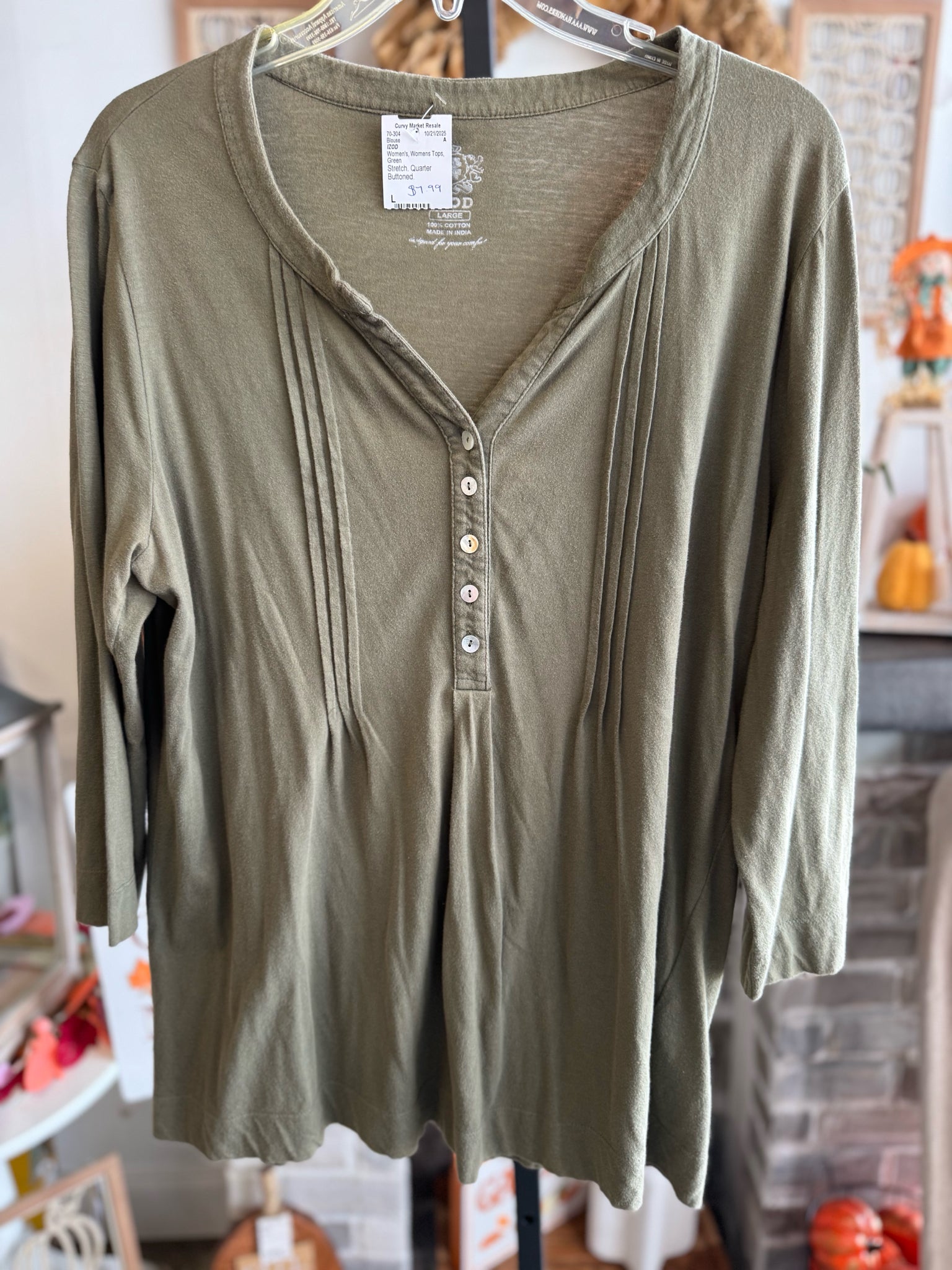 IZOD Womens Tops Size L Blouse