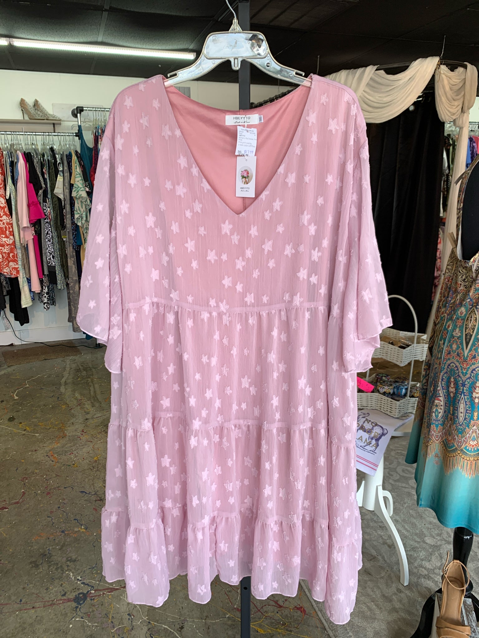 HBEYYTO Plus Dresses Size 5XL Dress