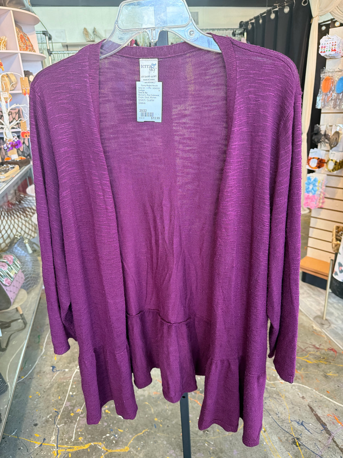 Terra & Sky Plus Outerwear Size 20/22 Cardigan