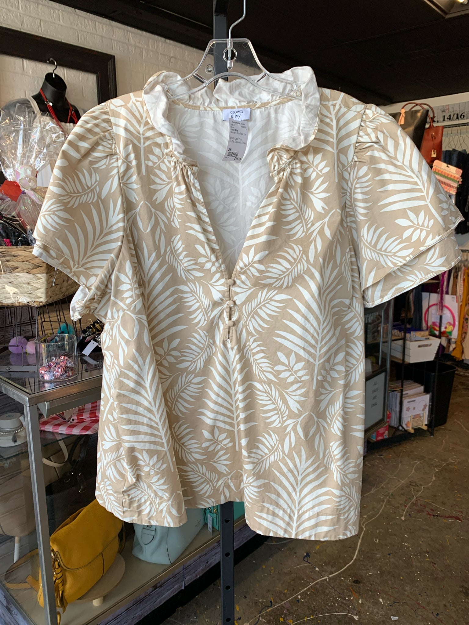 Crown & Ivy Plus Tops Size 2X Blouse