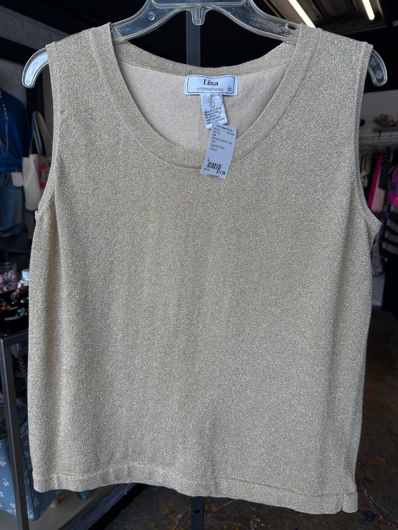 Lisa Womens Tops Size L Tank Top