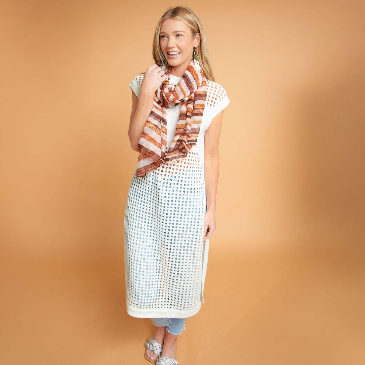 SALE - Azalea Sleeveless Longline Crochet Sweater