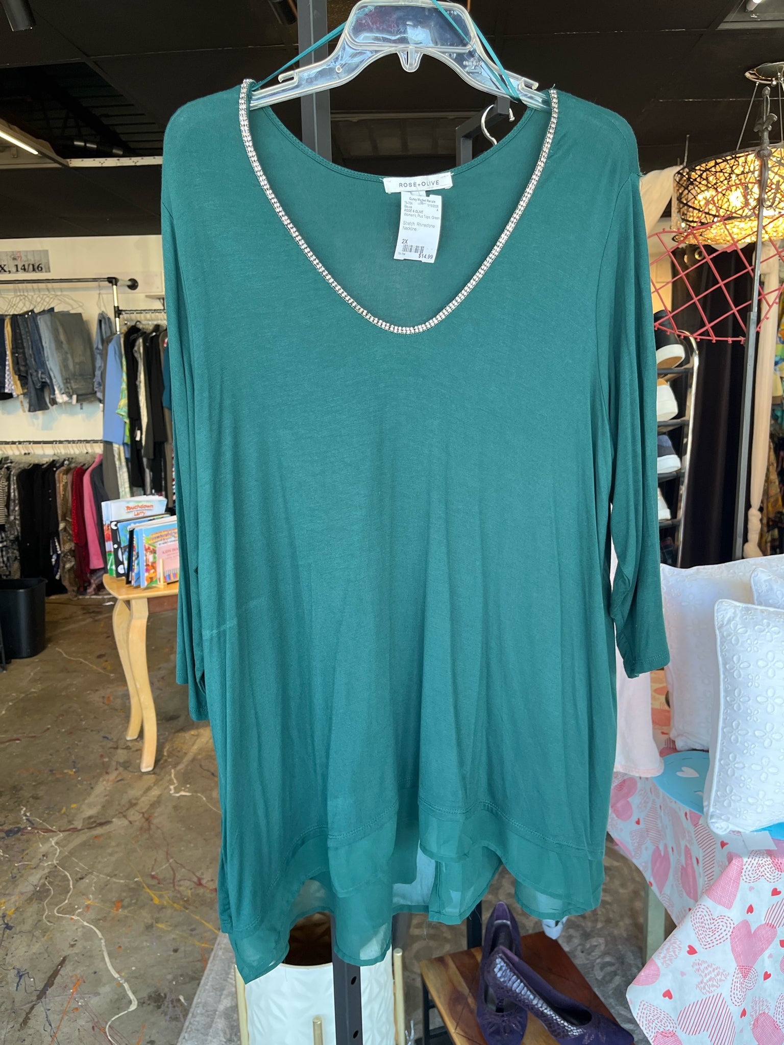 ROSE & OLIVE Plus Tops Size 2X Blouse