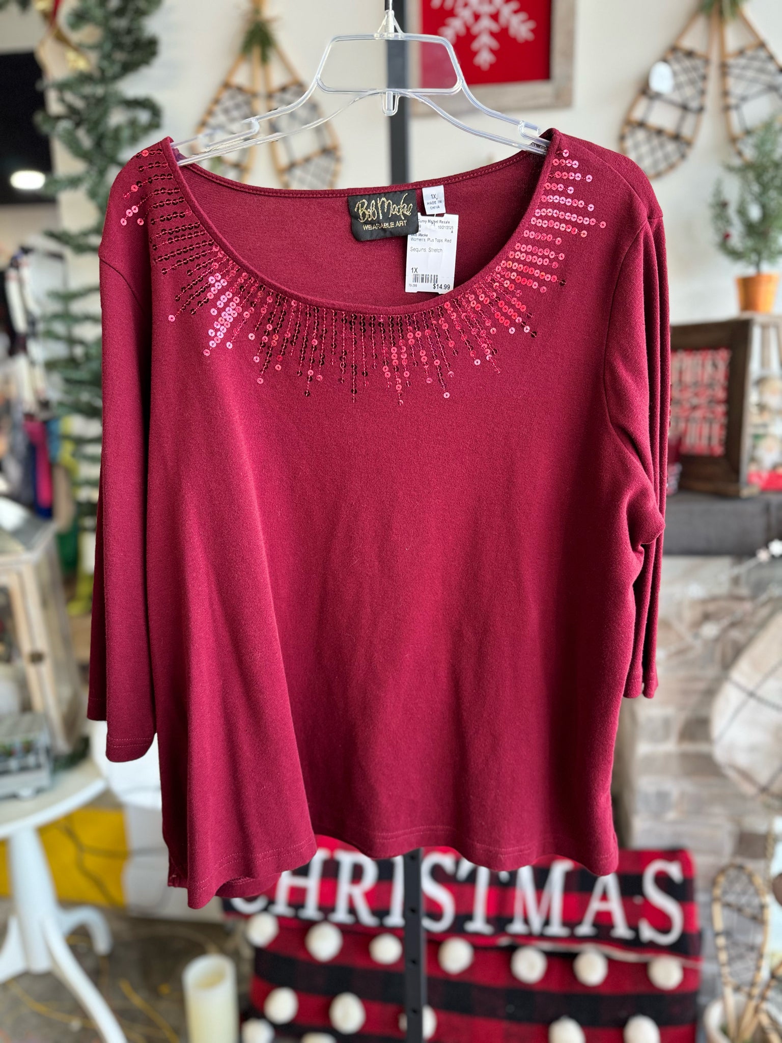 Bob Macke Plus Tops Size 1X Blouse