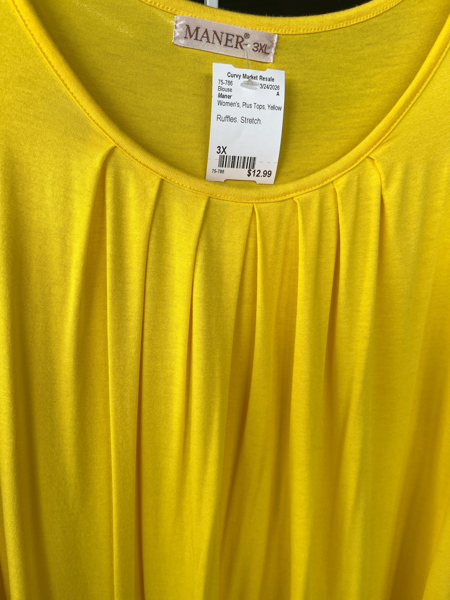 Maner Plus Tops Size 3X Blouse