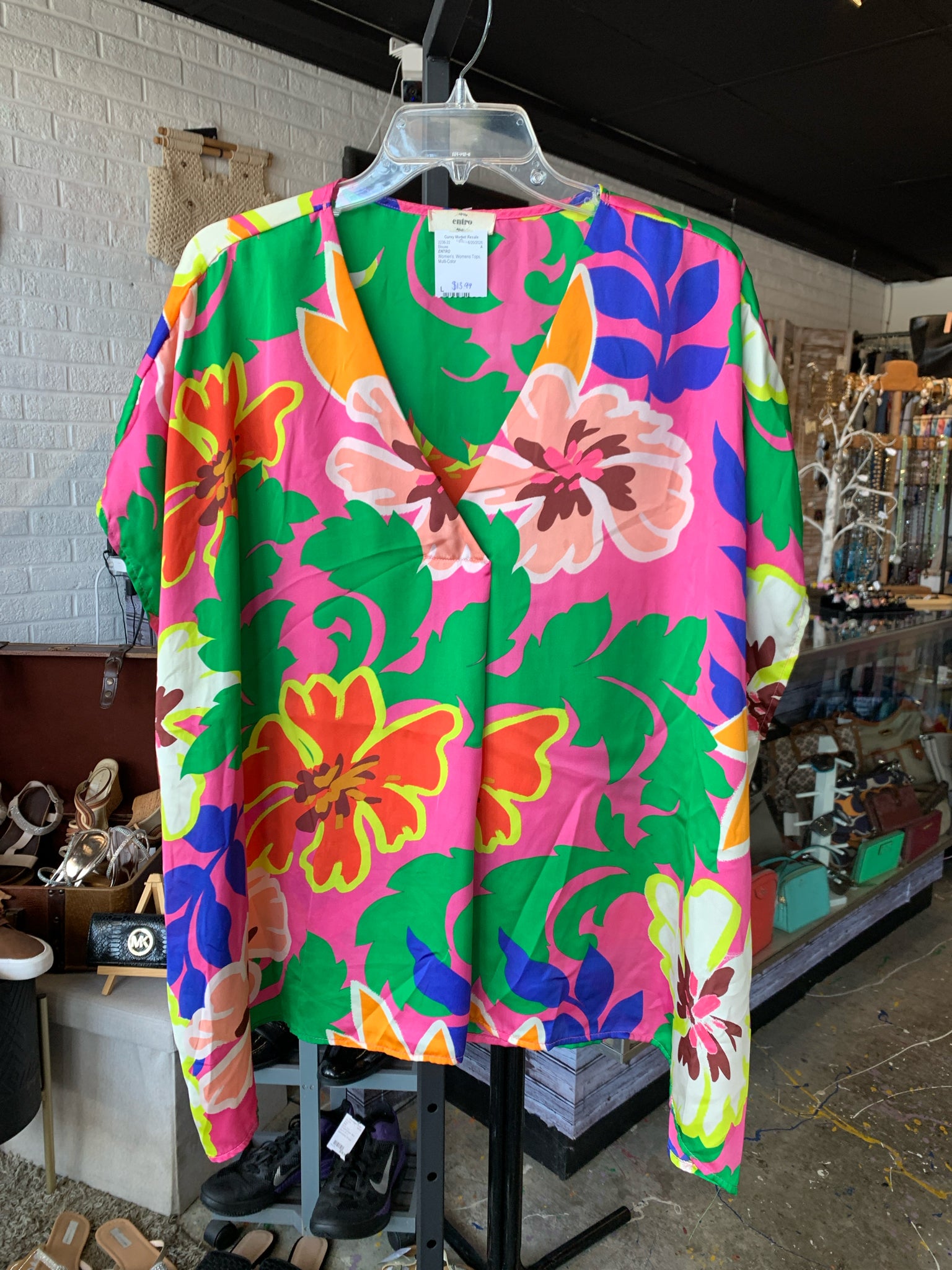ENTRO Womens Tops Size L Blouse