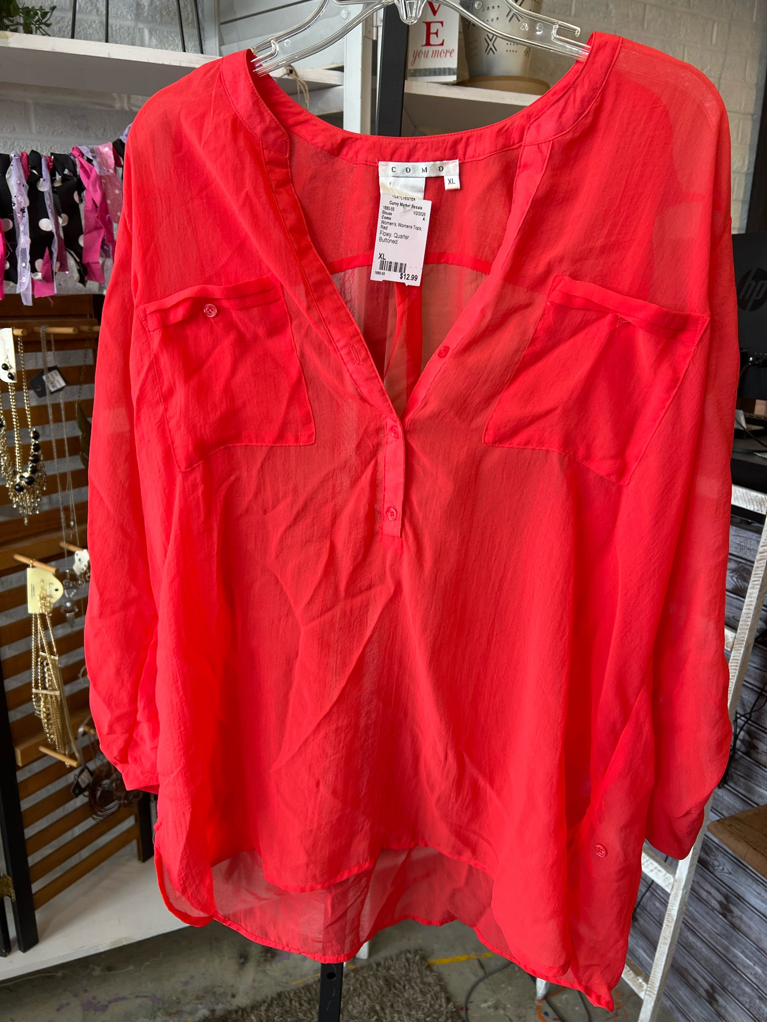 Como Womens Tops Size XL Blouse