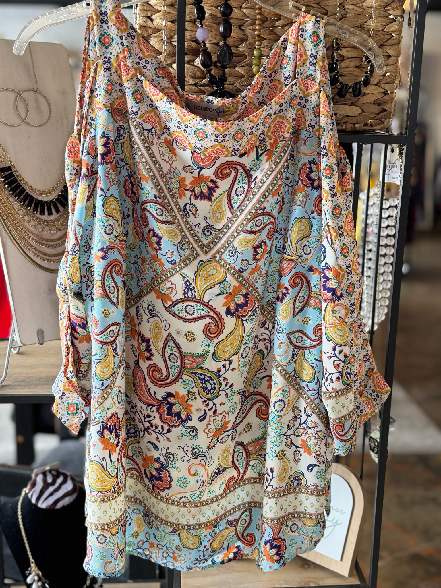FiguercaEflower Plus Tops Size 1X Blouse