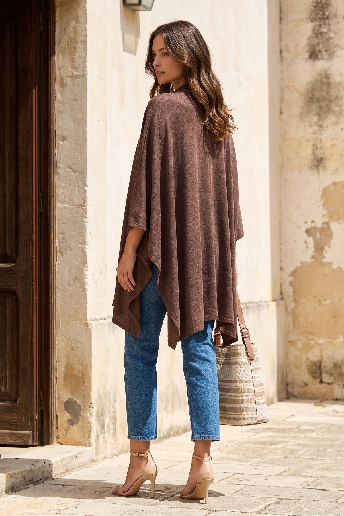 Flowy Draped Poncho Top