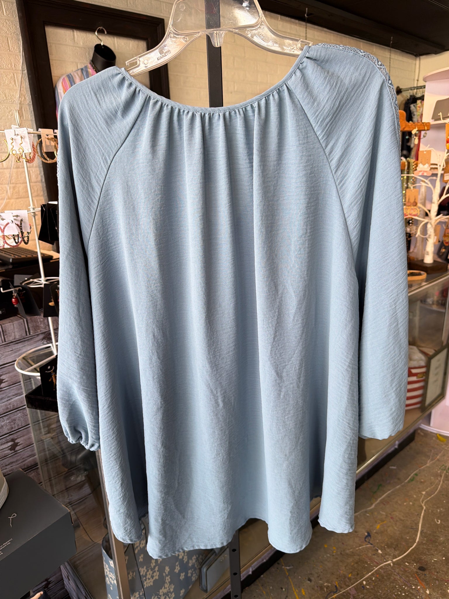 Como Blue Plus Tops Size 2X Blouse