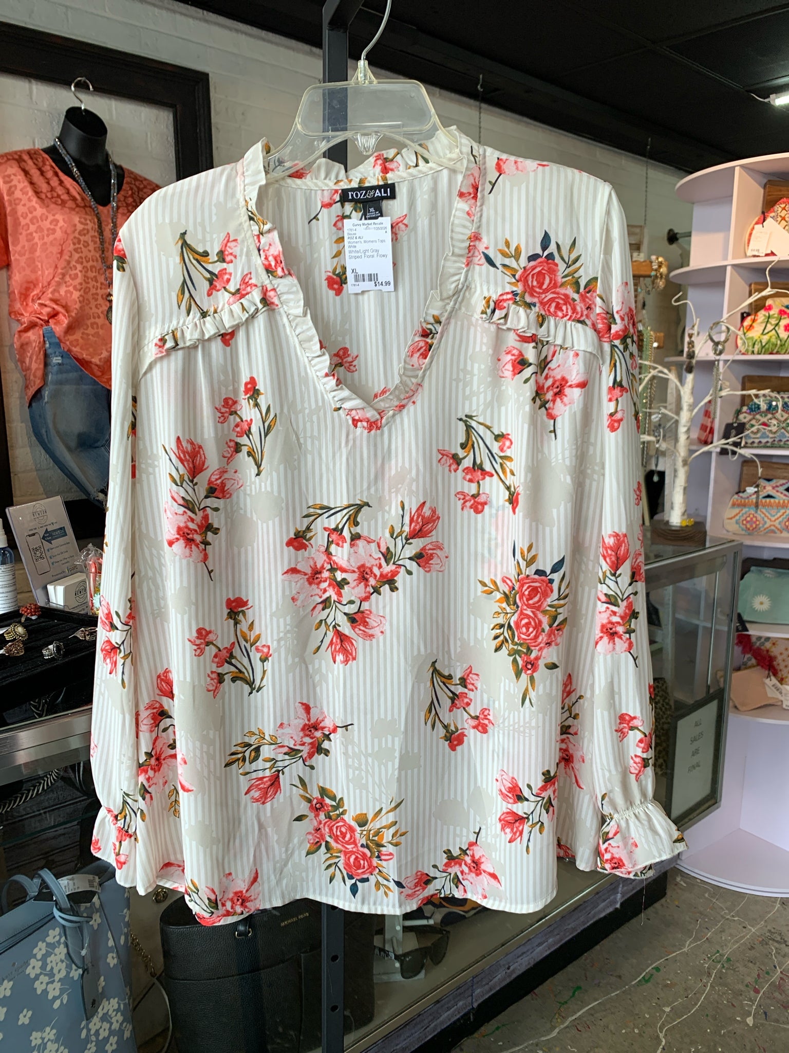 ROZ & ALI Womens Tops Size XL Blouse