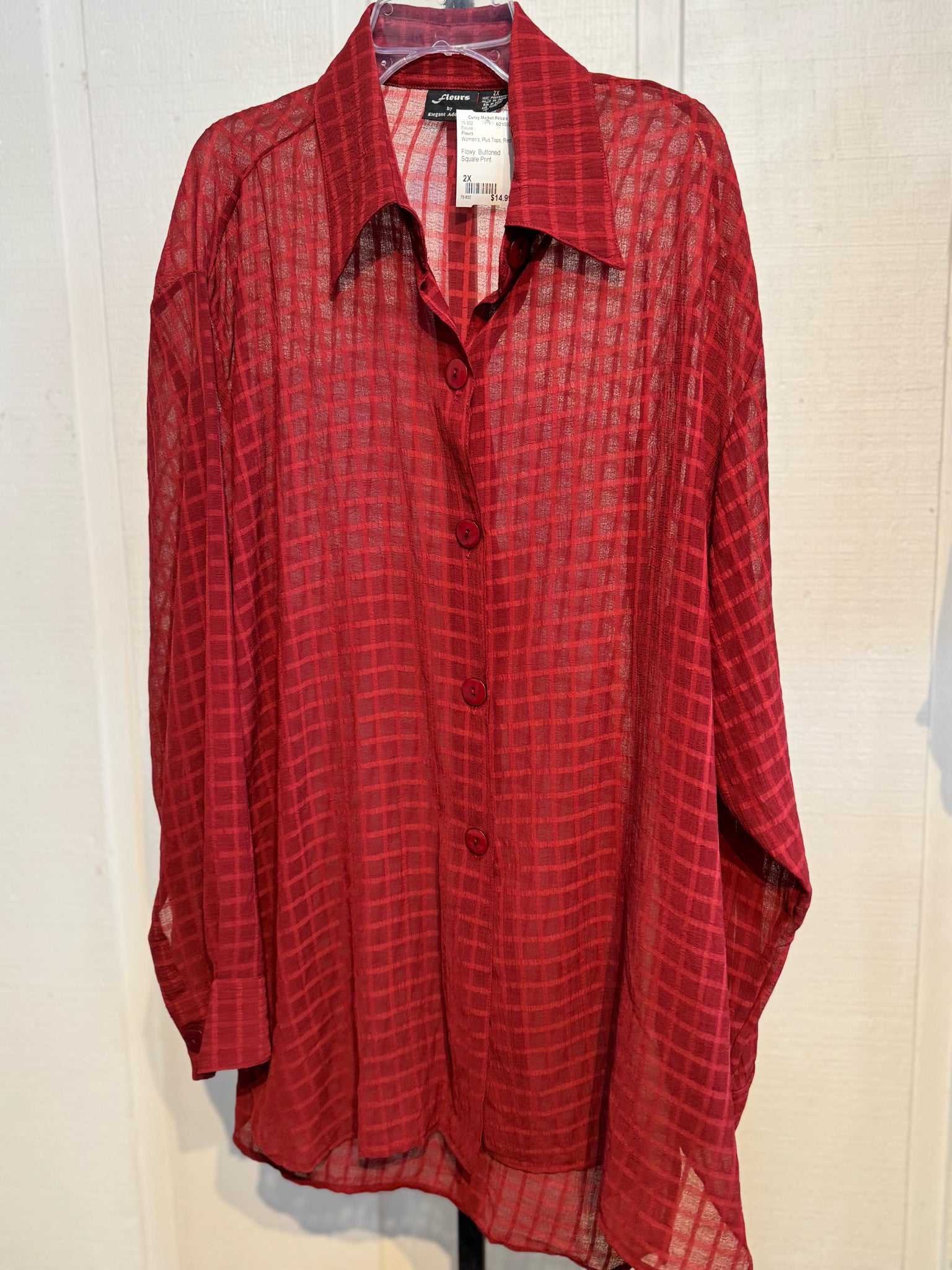 Fleurs Plus Tops Size 2X Blouse
