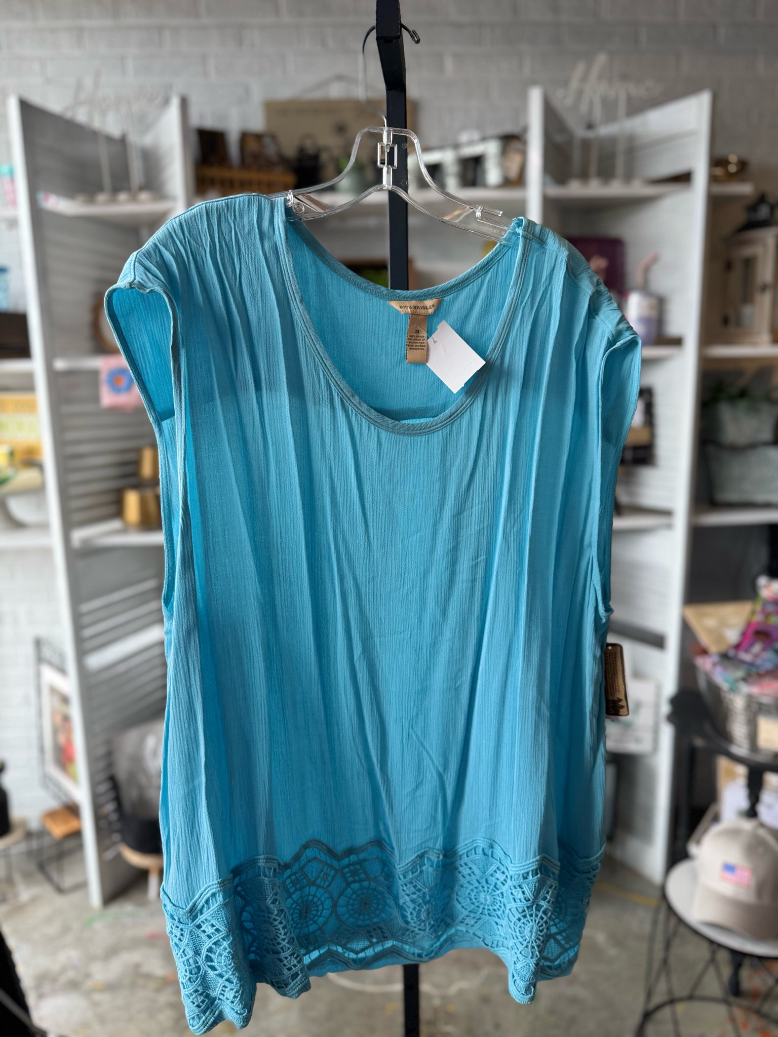 Como Blue Plus Tops Size 2X Blouse