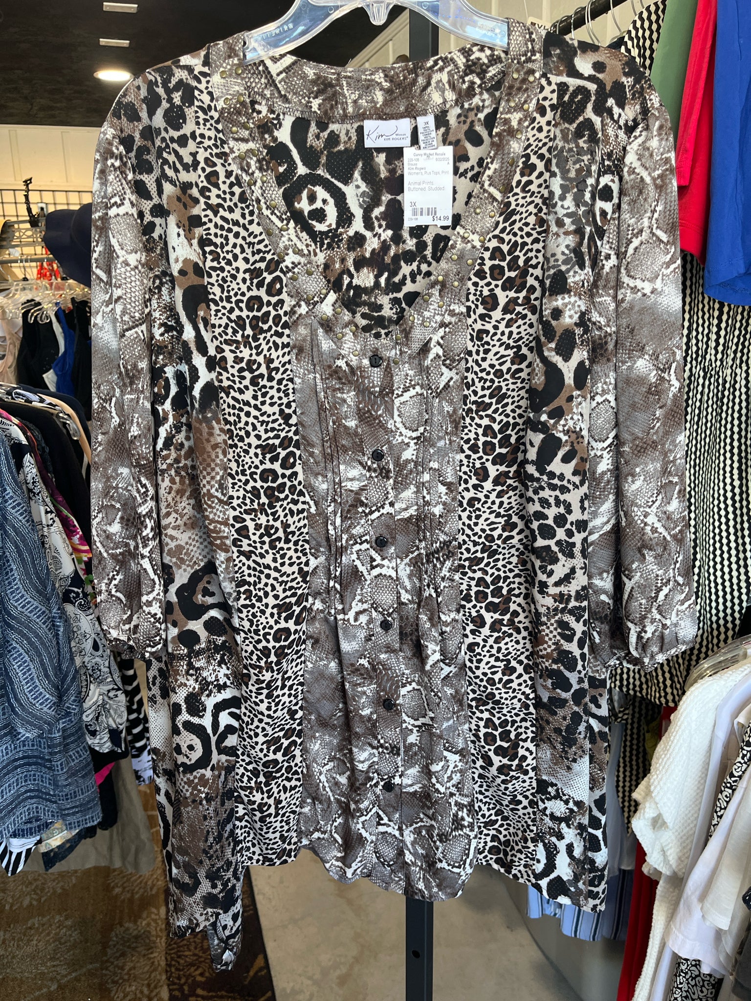 Kim Rogers Plus Tops Size 3X Blouse