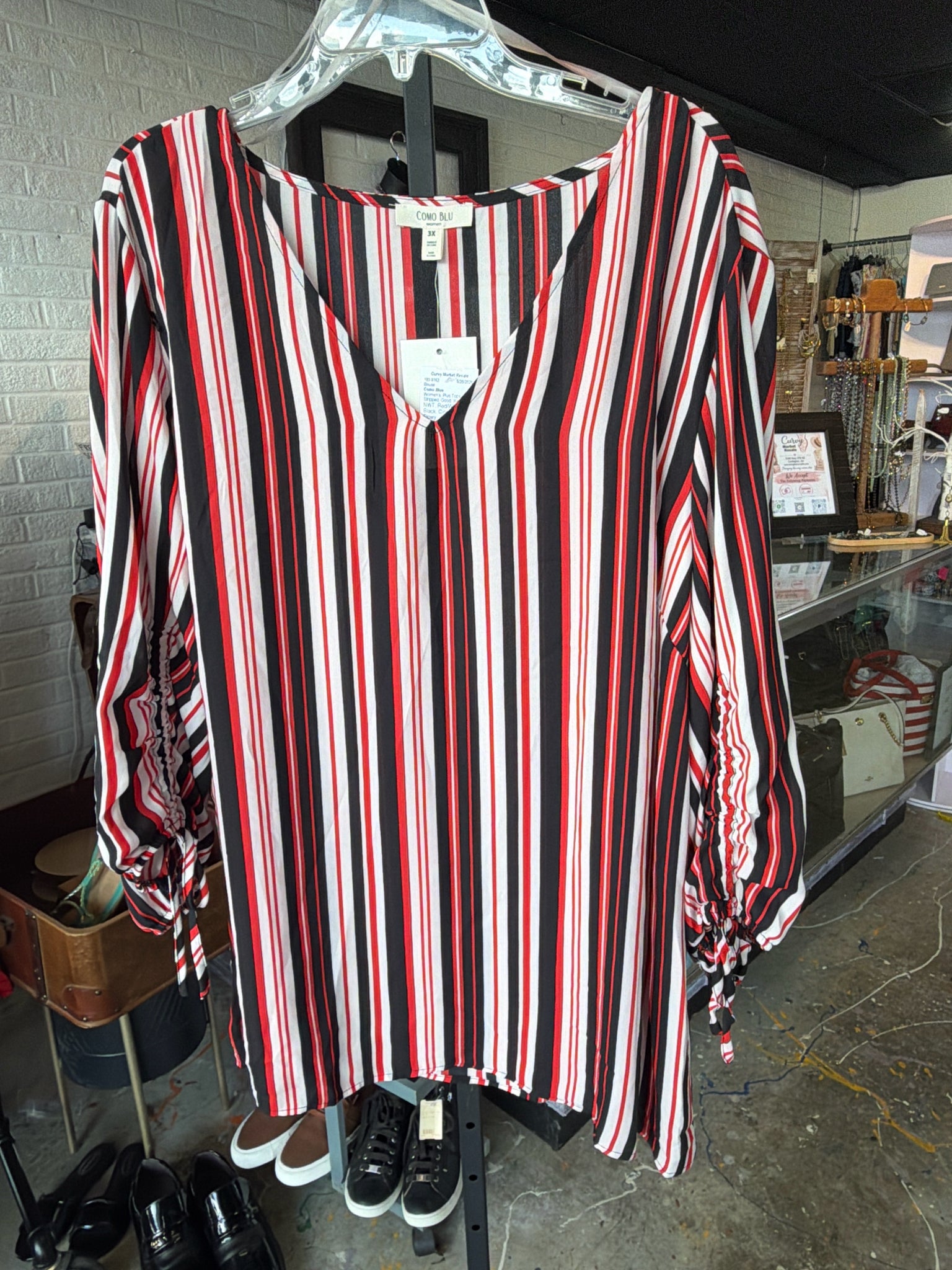 Como Blue Plus Tops Size 3X Blouse
