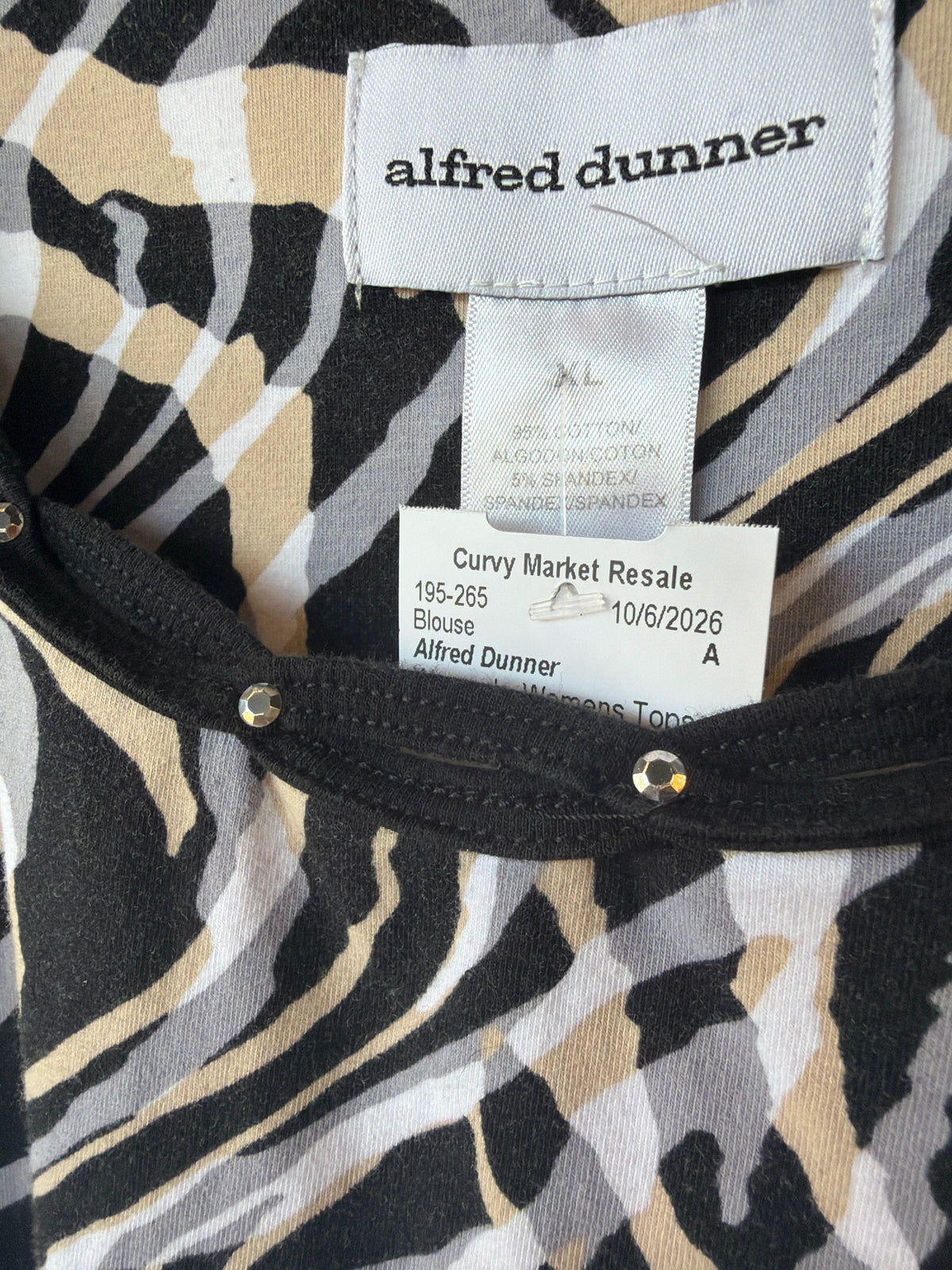 Alfred Dunner Womens Tops Size XL Blouse