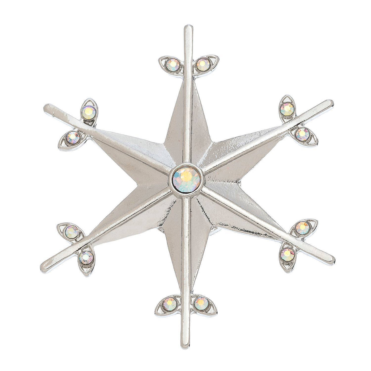 Sale - Holiday Christmas Crystal Magnet Snowflake Brooch