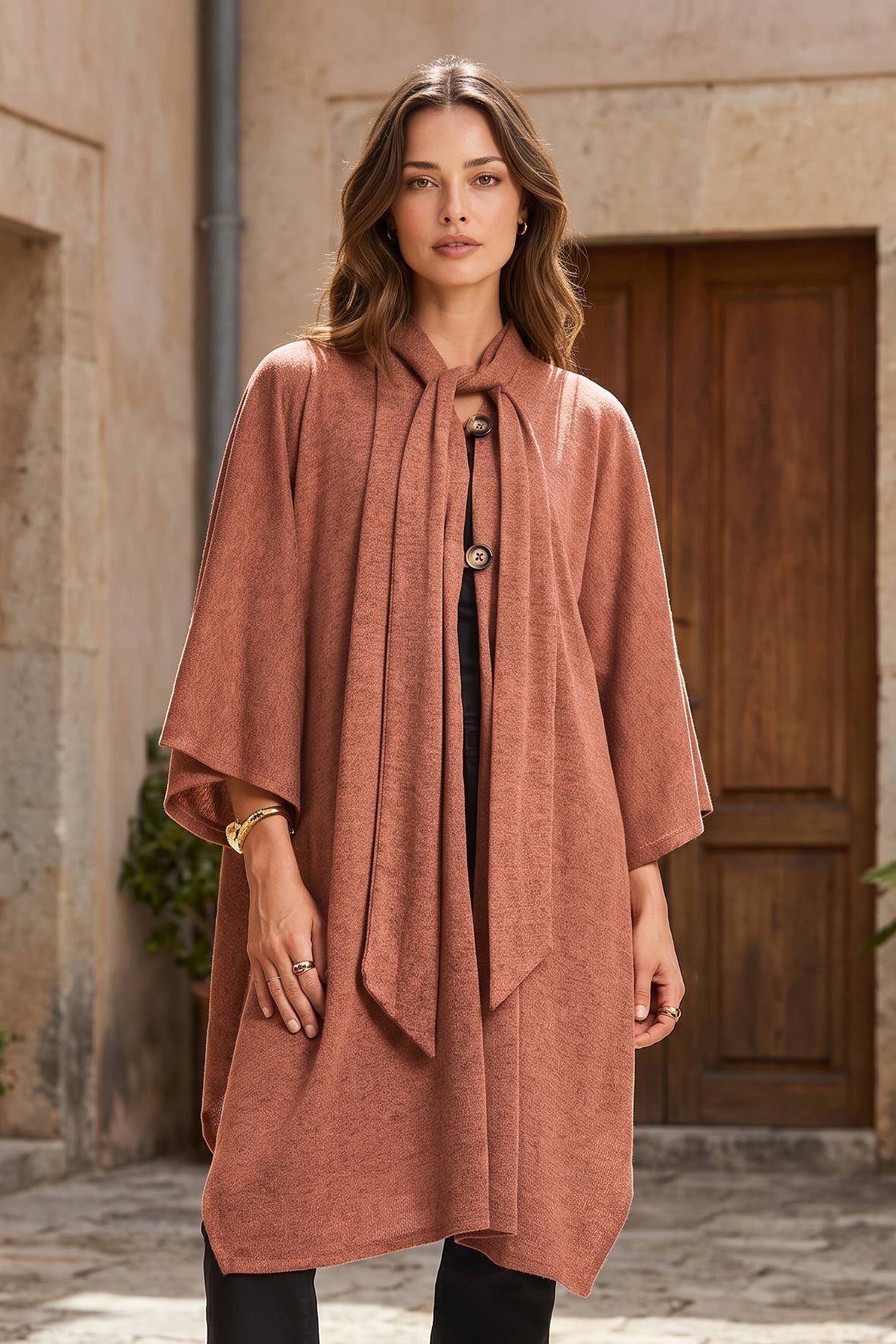 Flowy Draped Poncho Top