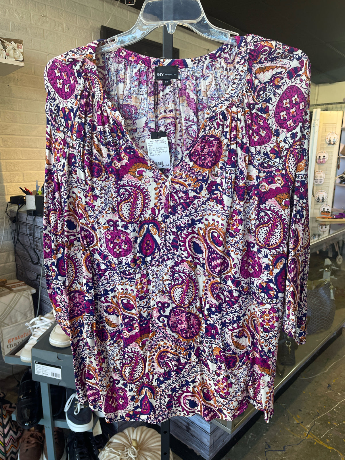 JNY Plus Tops Size 3X Blouse