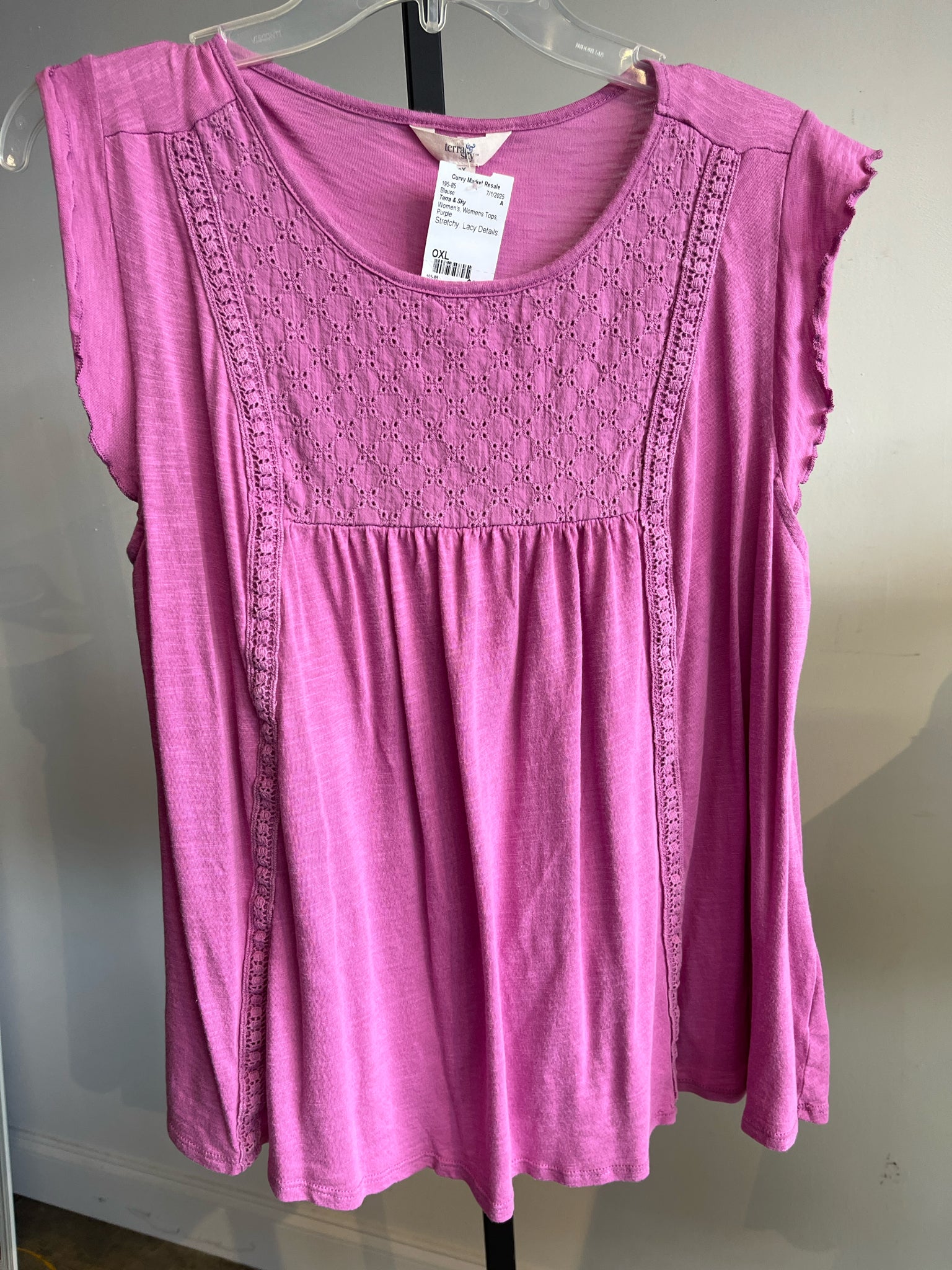 Terra & Sky Womens Tops Size OXL Blouse